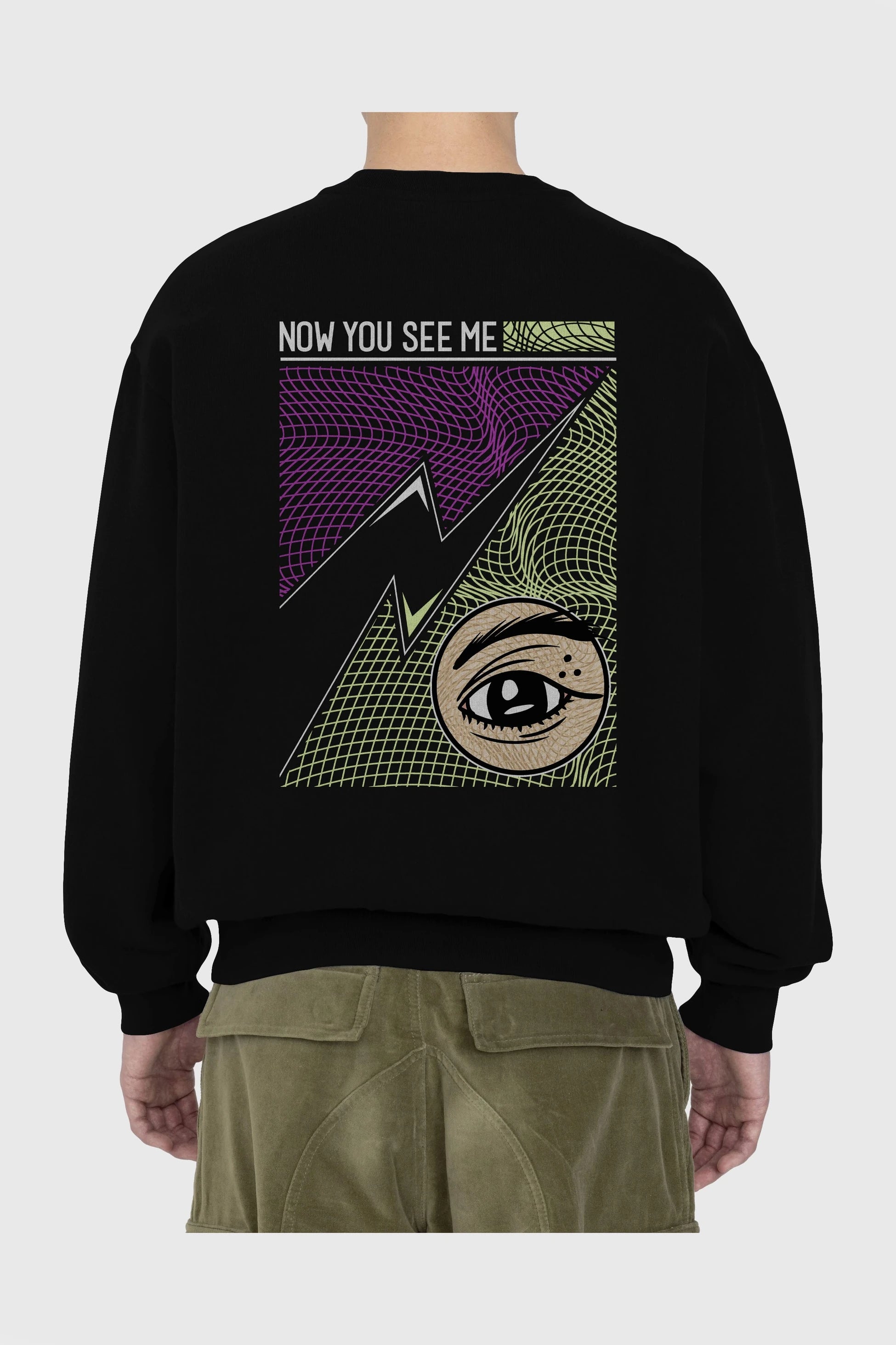 Now You See Me Arka Baskılı Oversize Sweatshirt Erkek Kadın Unisex