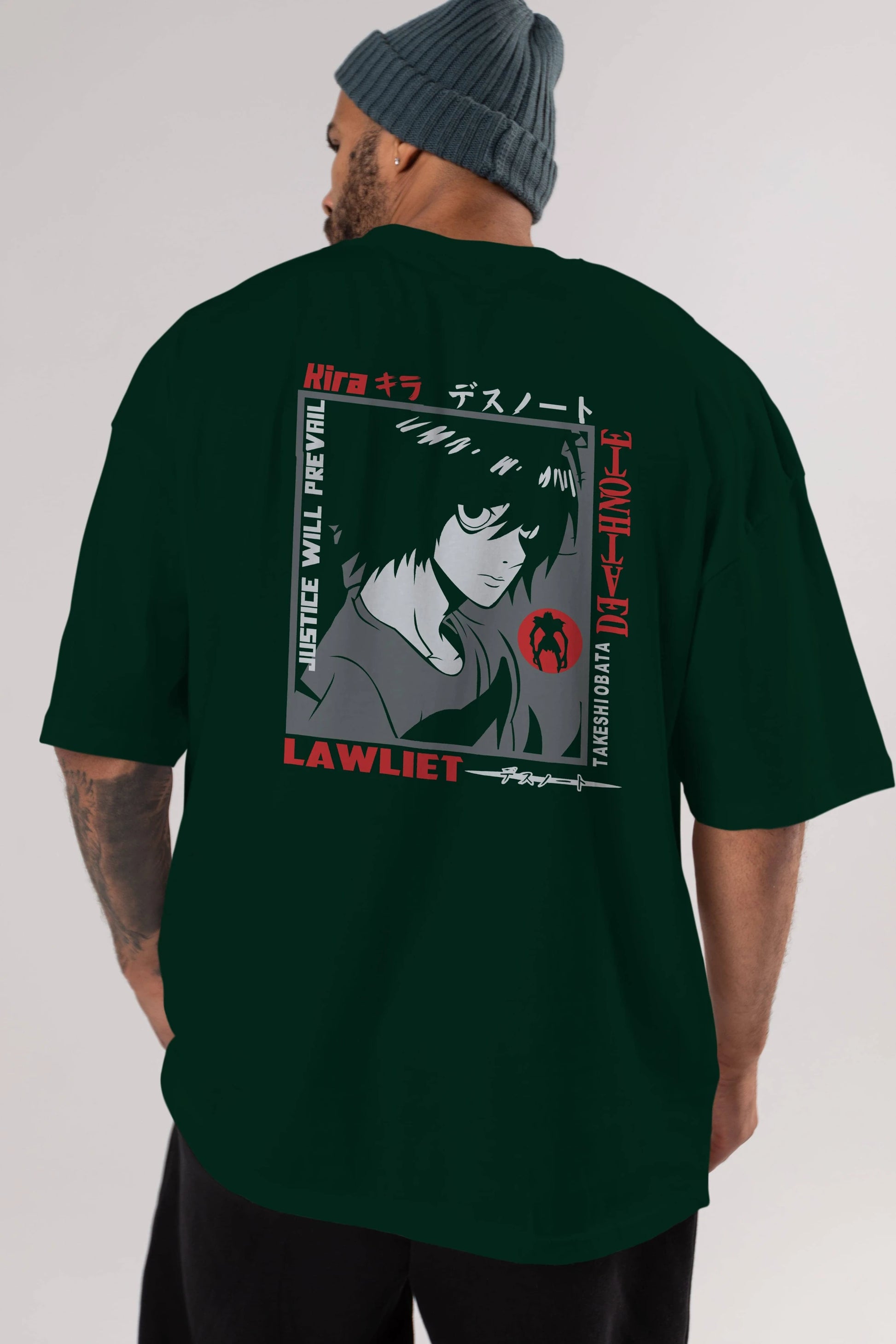 DEATH NOTE Anime Arka Baskılı Oversize t-shirt Erkek Kadın Unisex