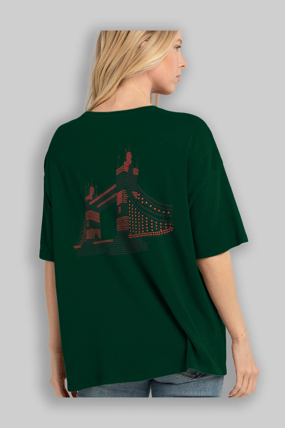 The Bridge Arka Baskılı Oversize t-shirt %100 pamuk Erkek Kadın Unisex