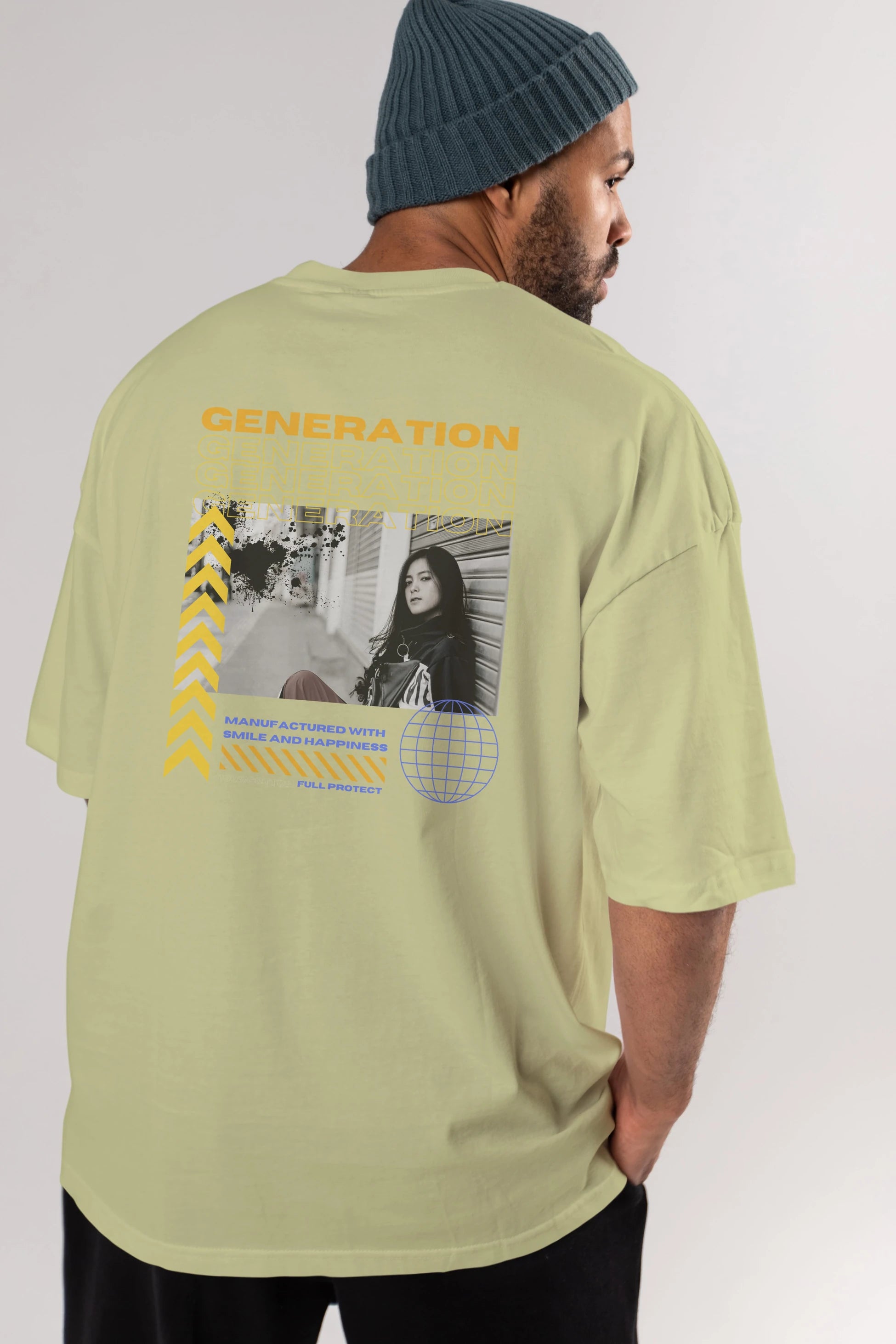 Generation Yazılı Arka Baskılı Oversize t-shirt Erkek Kadın Unisex