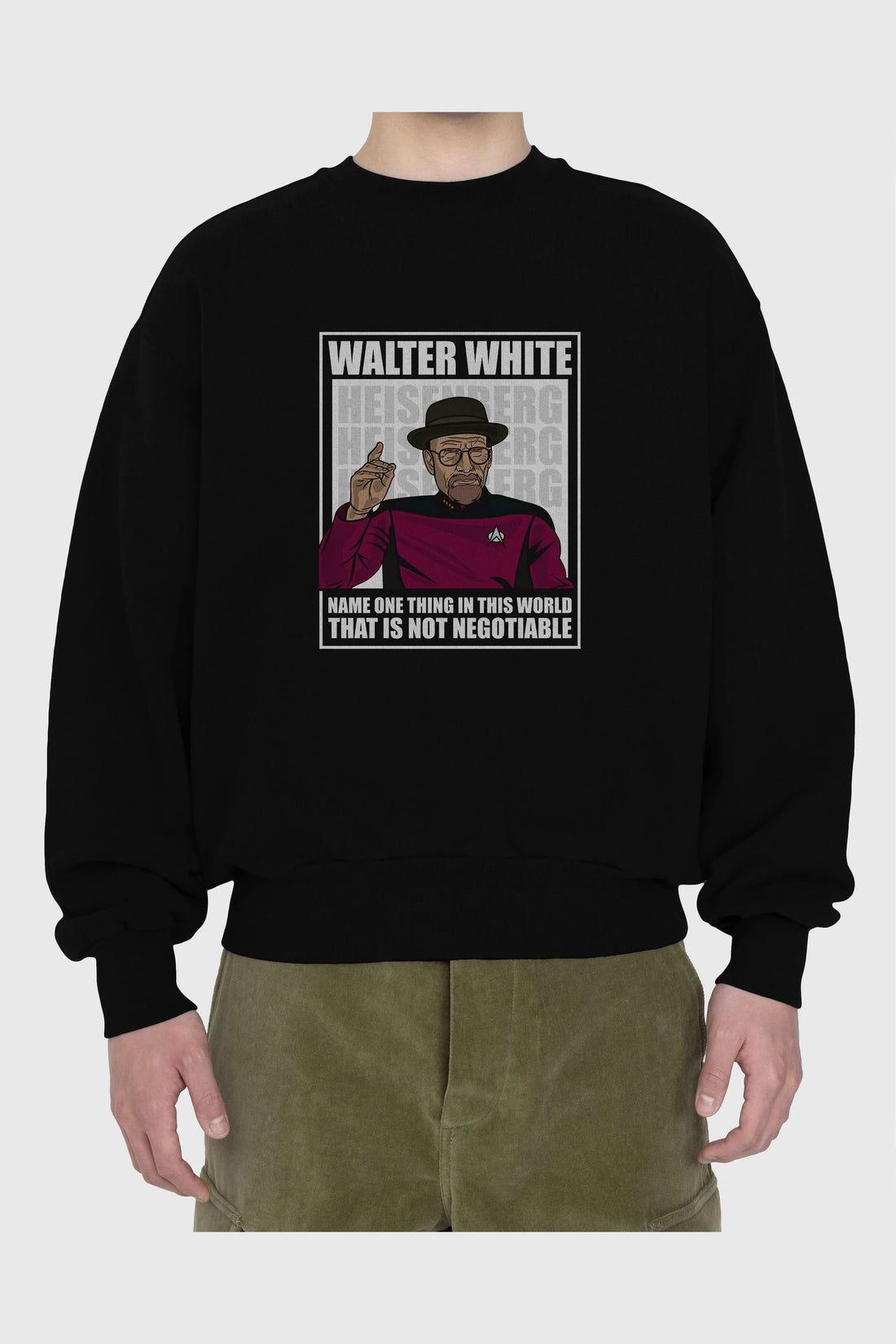 Captain Pixard Heisenberg Ön Baskılı Oversize Sweatshirt Erkek Kadın Unisex