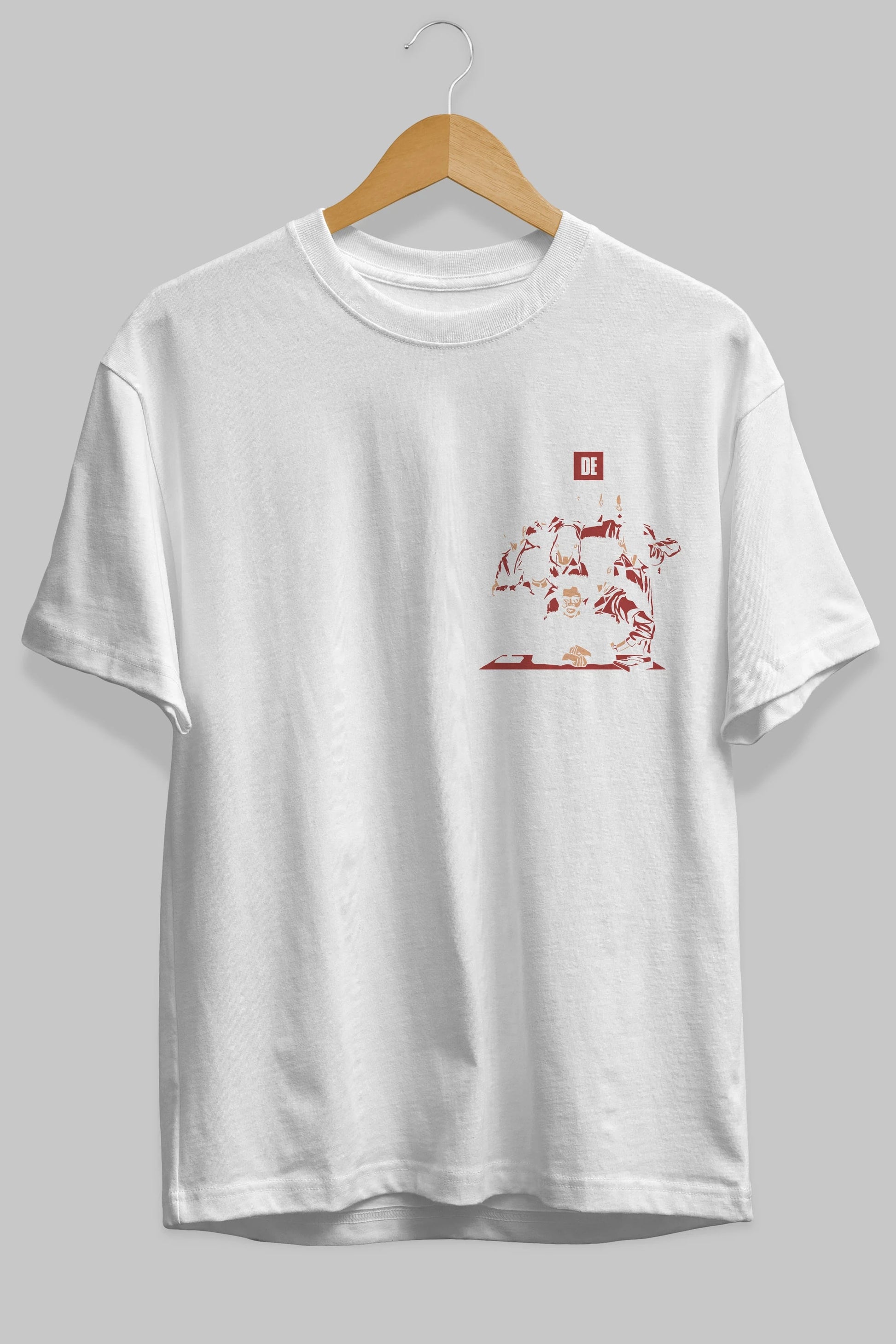 La Casa De Papel (5) Ön Sol Baskılı Oversize t-shirt Erkek Kadın Unisex %100 Pamuk Bisiklet Yaka tişort