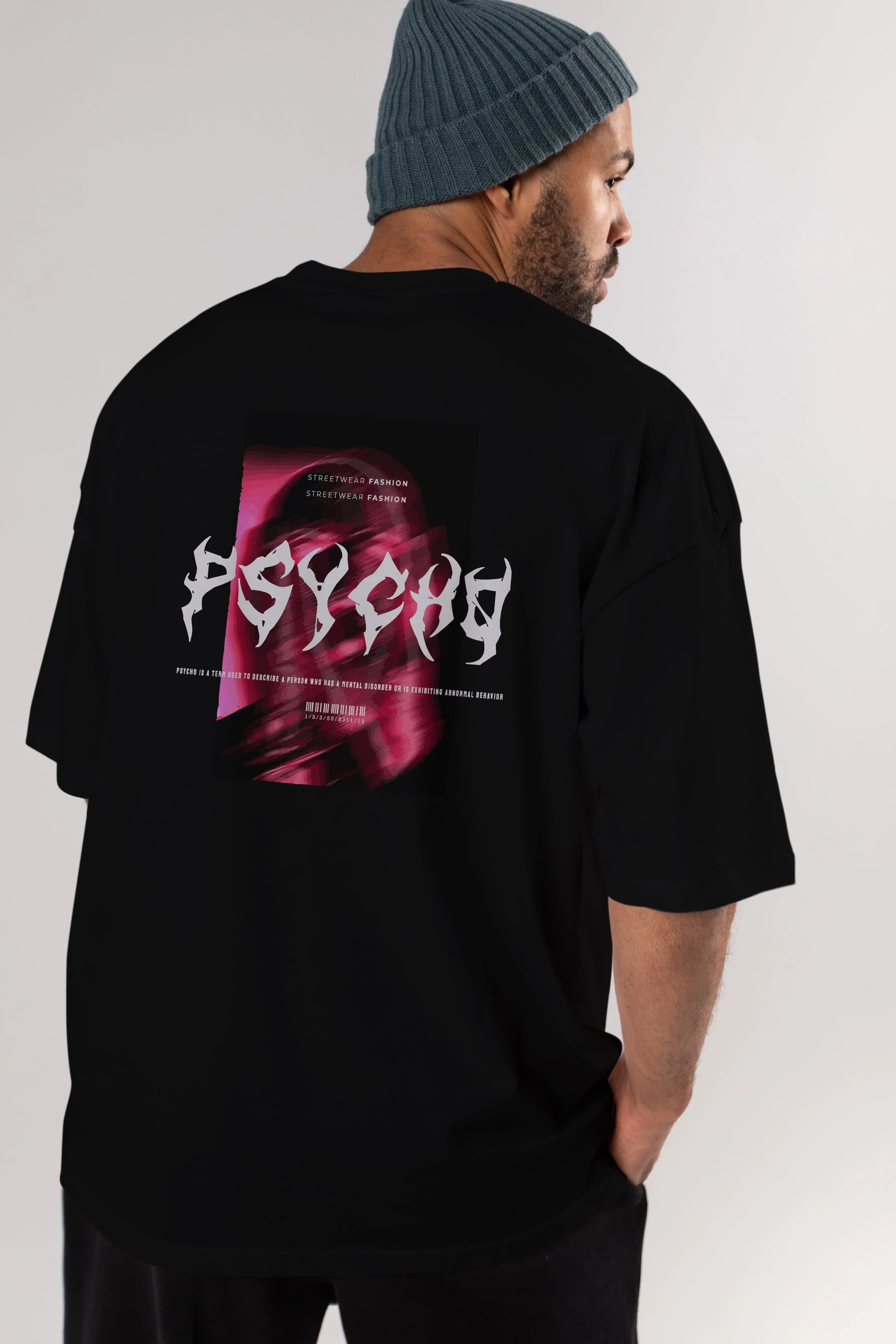 Psycho Streetwear Arka Baskılı Oversize t-shirt Erkek Kadın Unisex