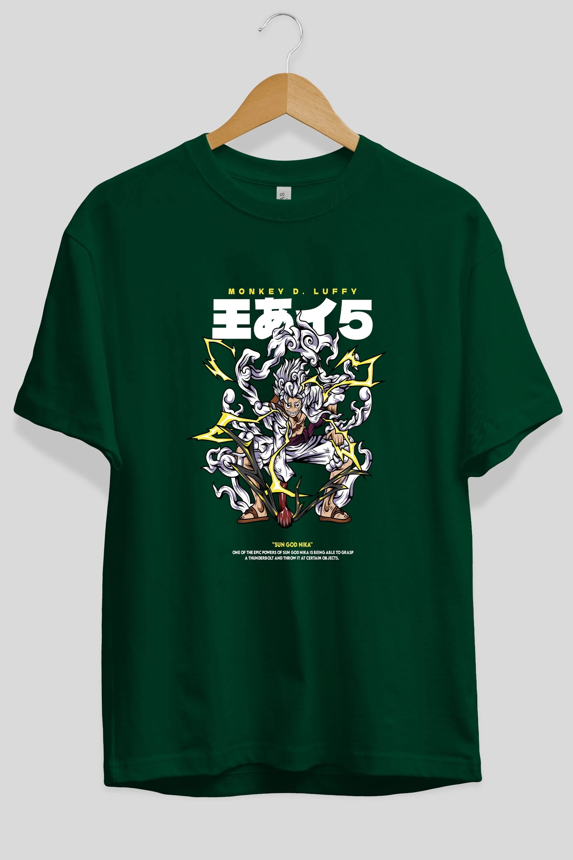 Monkey D. Luffy GEAR5 1 Anime Ön Baskılı Oversize t-shirt %100 pamuk Erkek Kadın Unisex