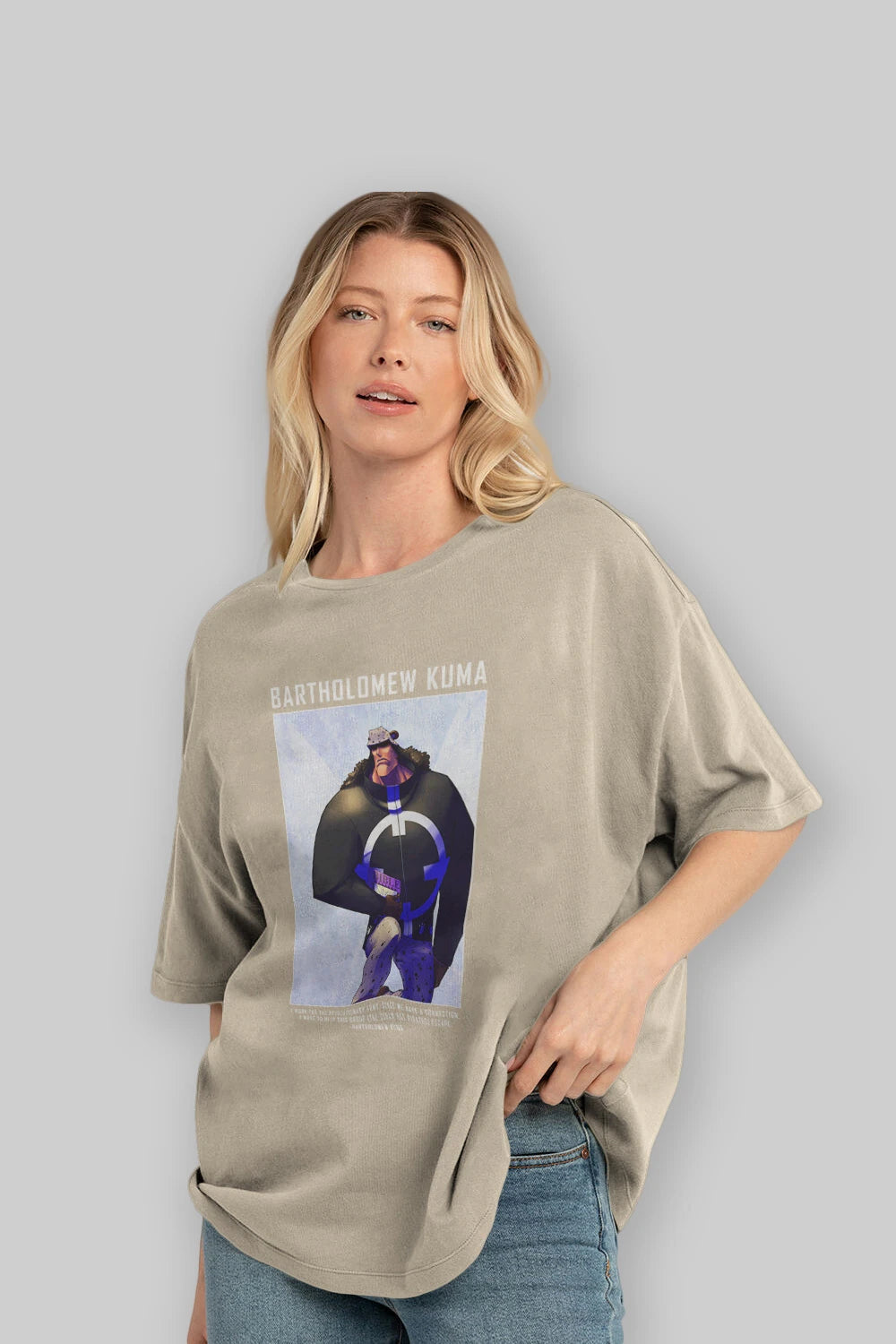 Bartholomew Kuma Anime Ön Baskılı Oversize t-shirt Erkek Kadın Unisex