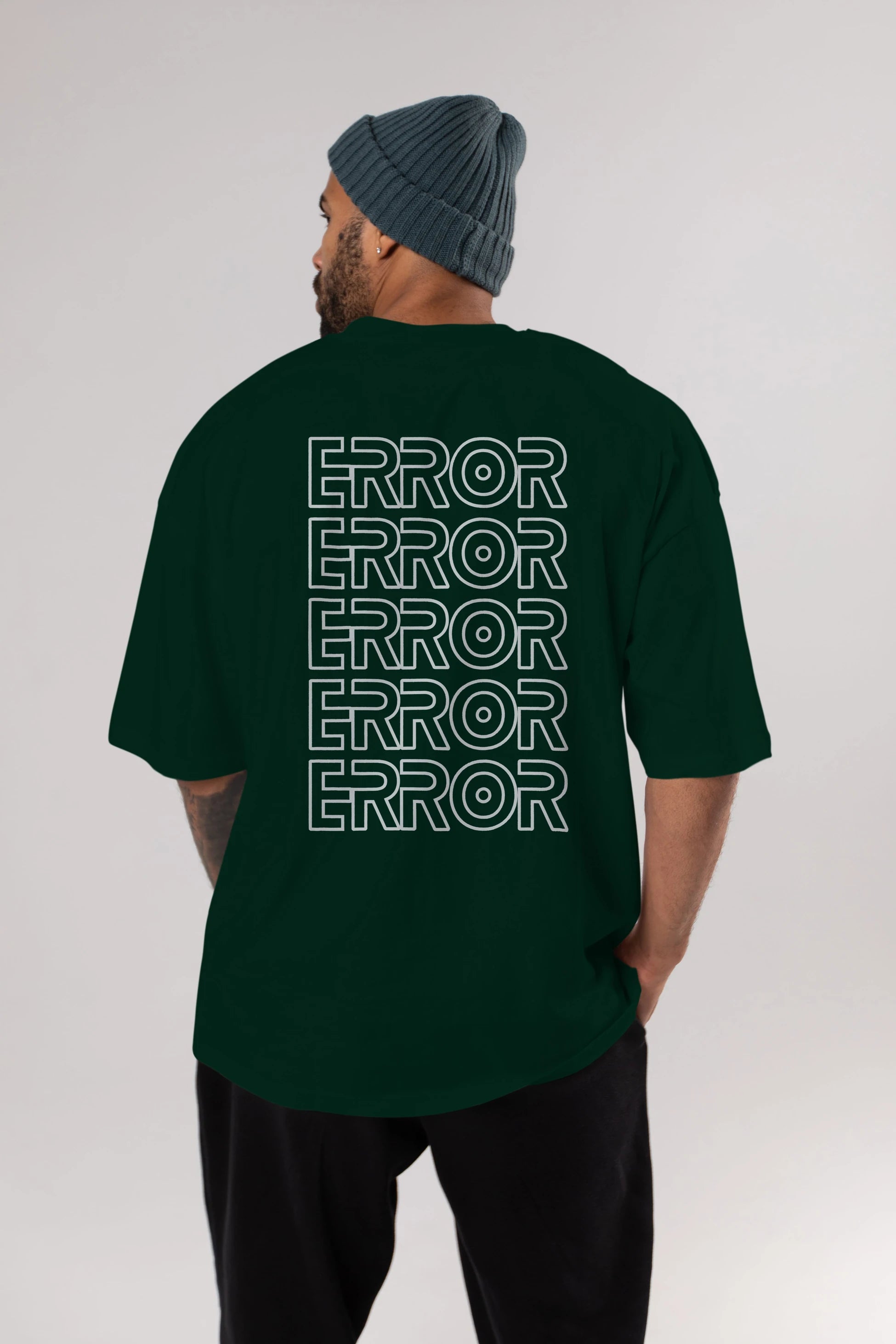 Error Yazılı Arka Baskılı Oversize t-shirt Erkek Kadın Unisex
