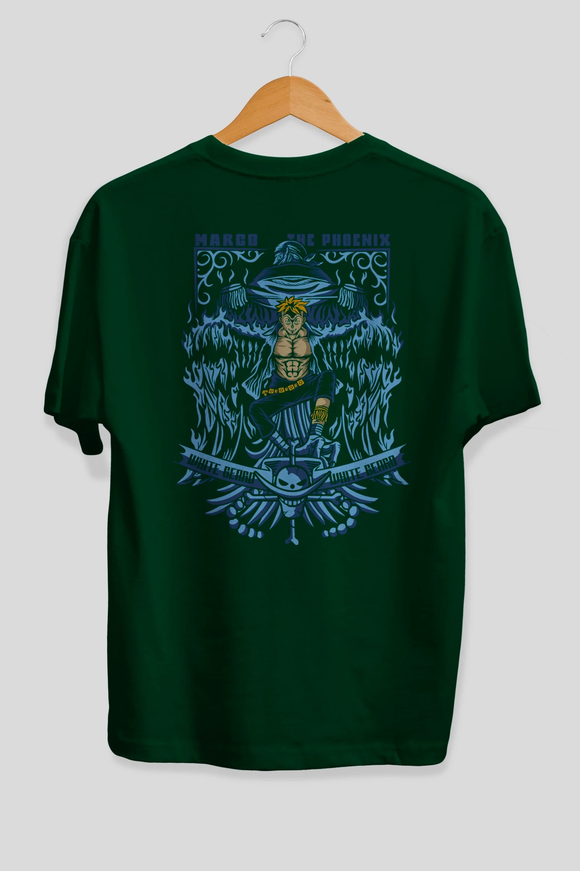 MARCO EL FENIX One Piece Anime Arka Baskılı Oversize t-shirt Erkek Kadın Unisex