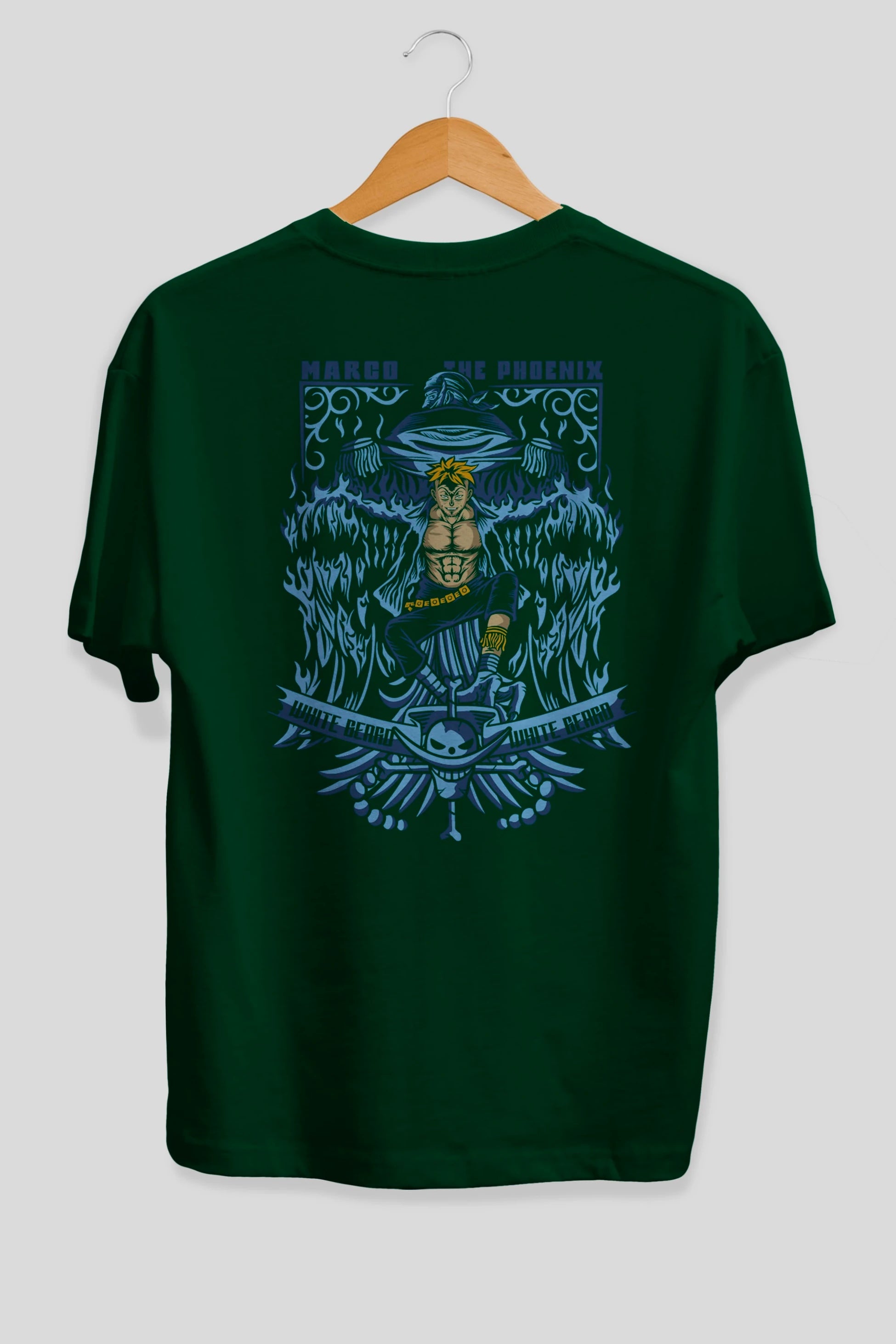 MARCO EL FENIX One Piece Anime Arka Baskılı Oversize t-shirt Erkek Kadın Unisex