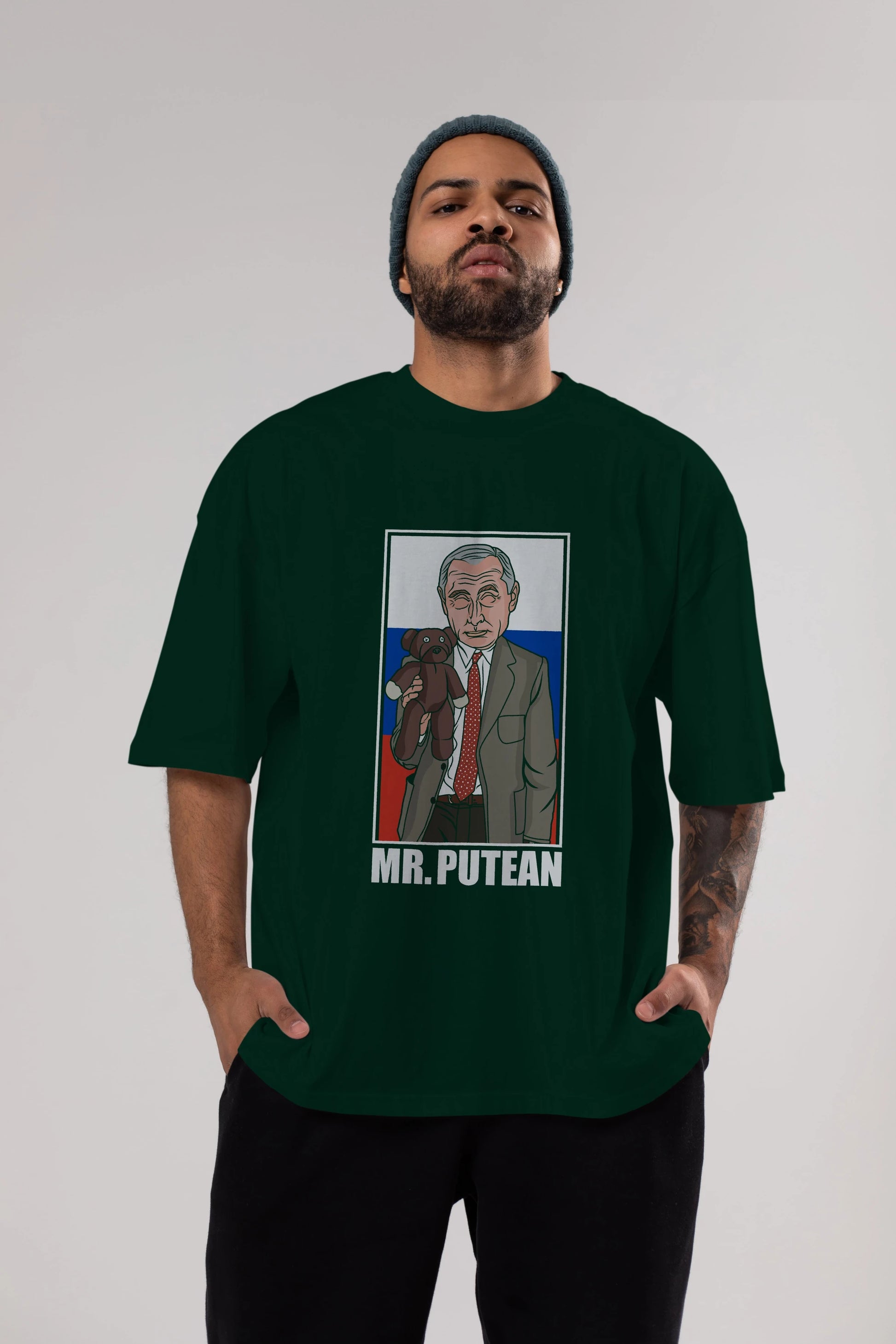 Mr Putean Ön Baskılı Oversize t-shirt Erkek Kadın Unisex %100 Pamuk tişort