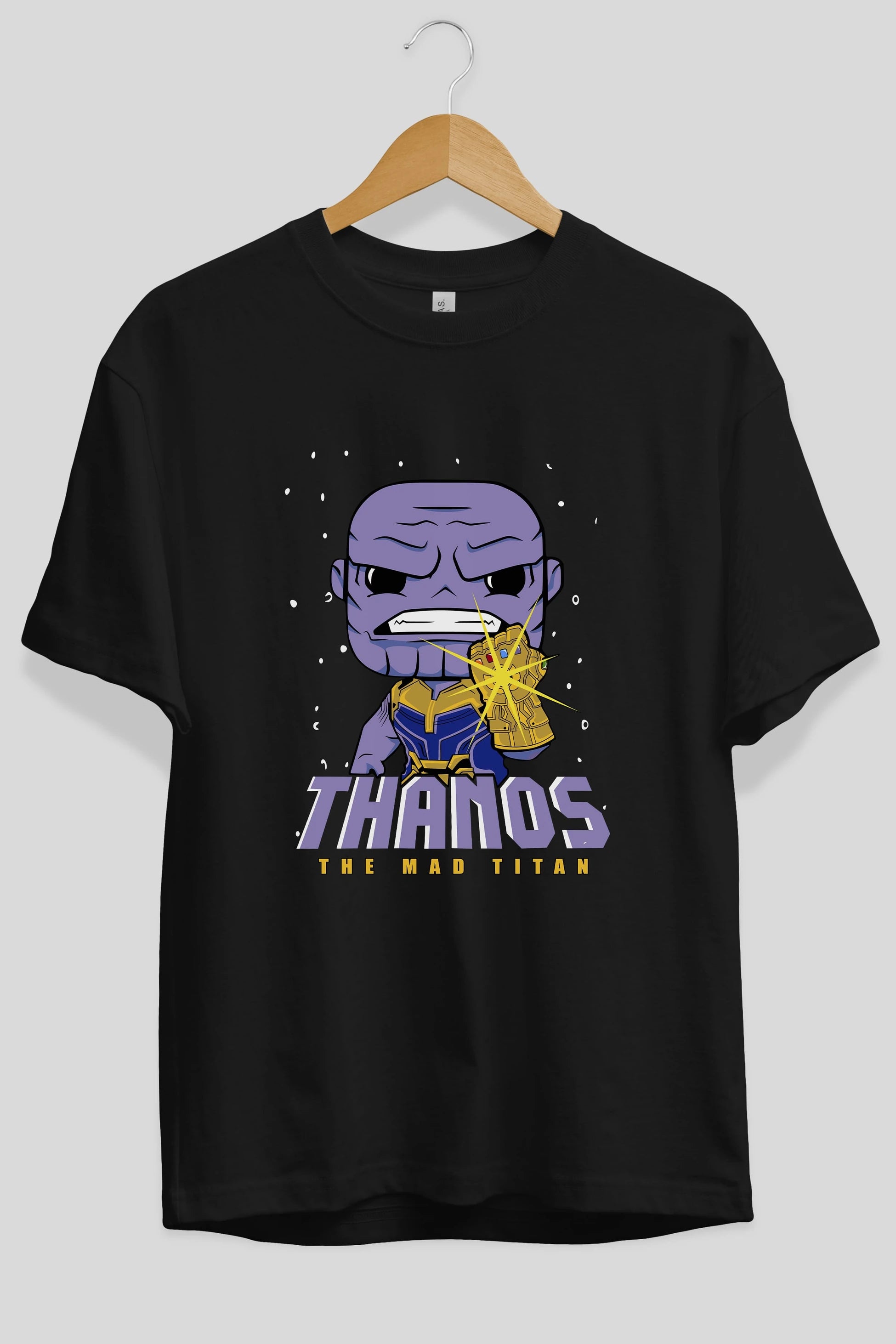 Thanos (1) Ön Baskılı Oversize t-shirt Erkek Kadın Unisex %100 Pamuk Bisiklet Yaka tişort