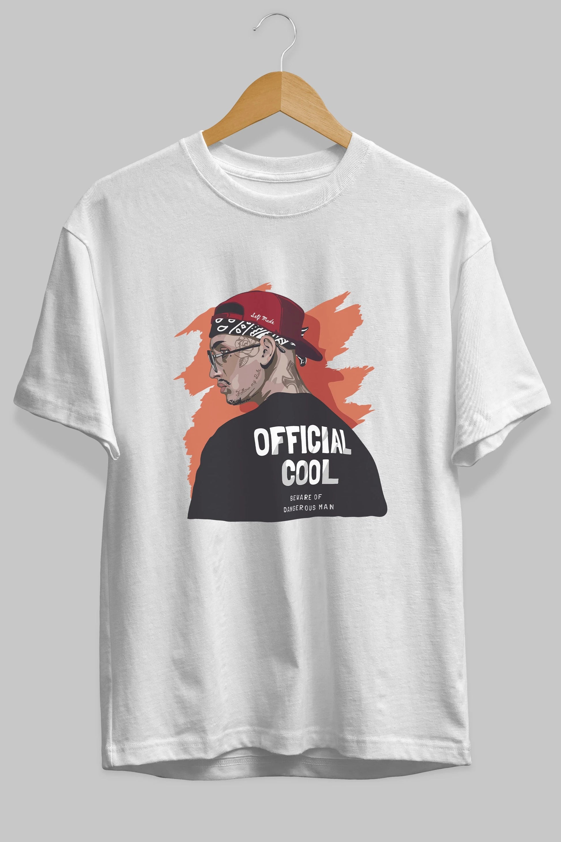 Official Cool Ön Baskılı Oversize t-shirt Erkek Kadın Unisex
