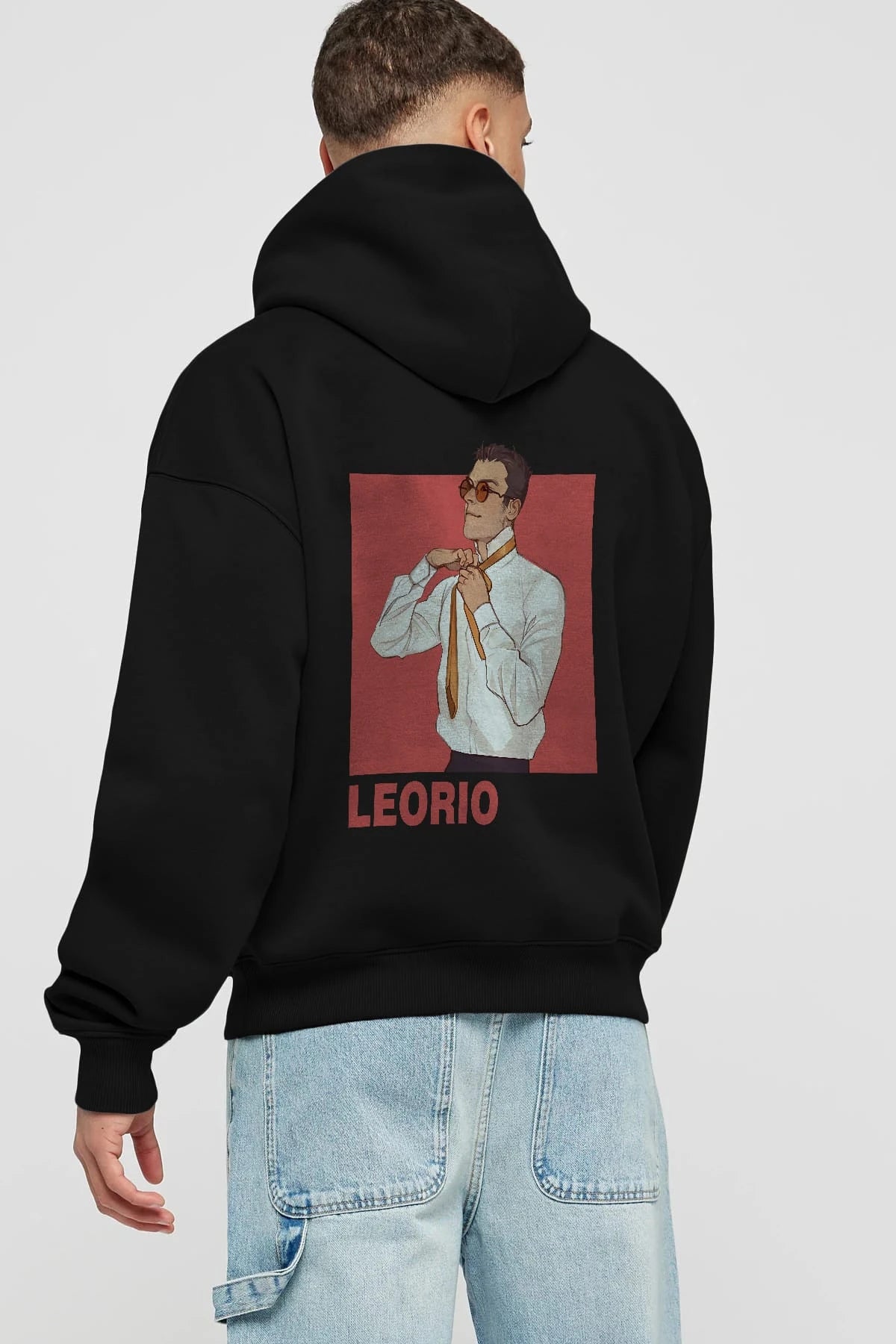 Leorio Paladiknight 5 Anime Arka Baskılı Hoodie Oversize Kapüşonlu Sweatshirt Erkek Kadın Unisex