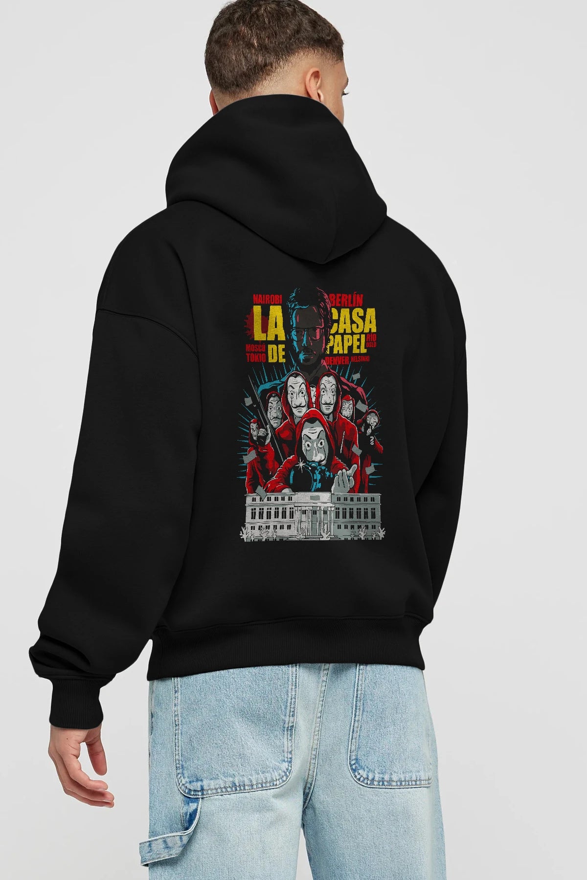 La Casa De Papel (6) Arka Baskılı Hoodie Oversize Kapüşonlu Sweatshirt Erkek Kadın Unisex