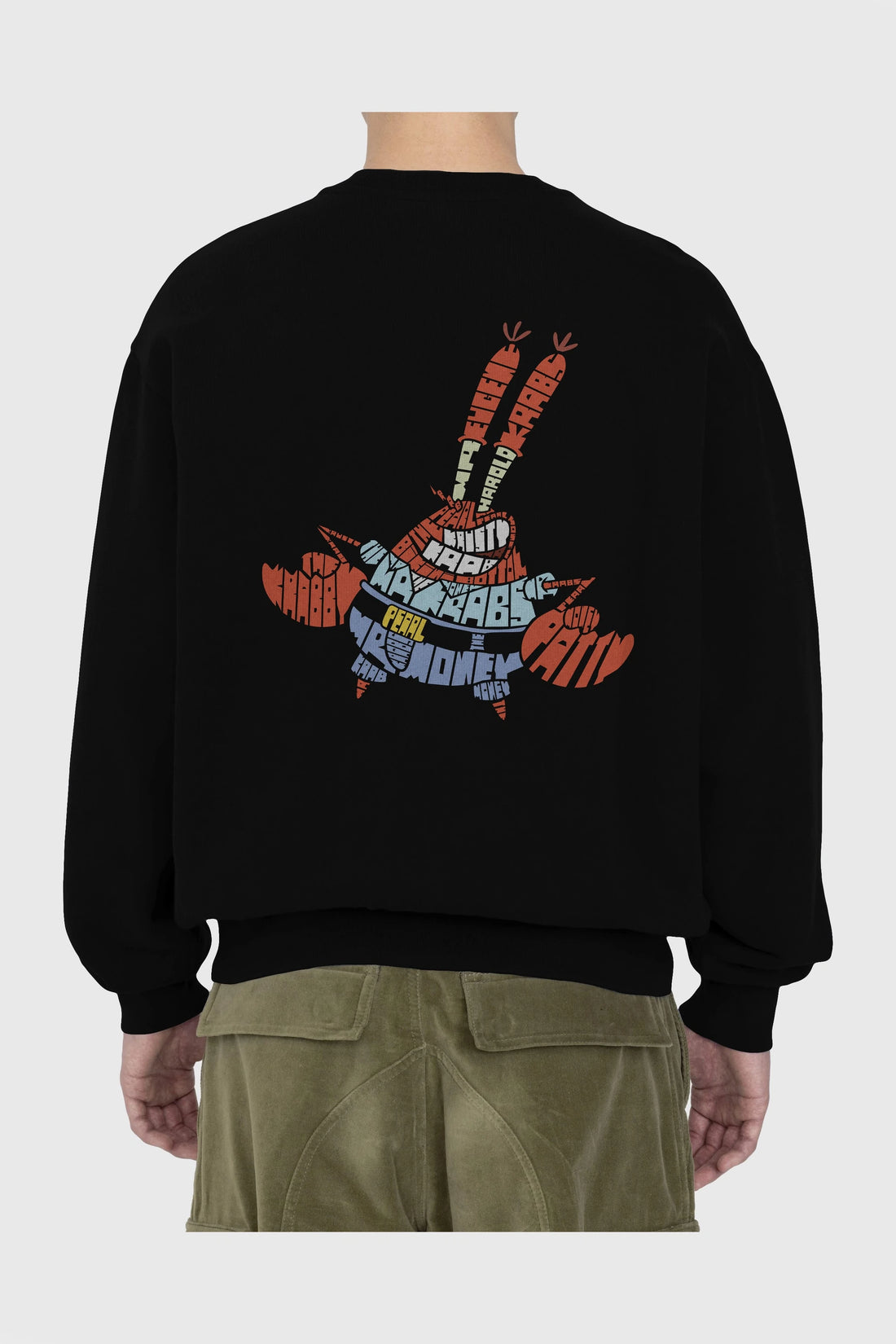 Mr Krabs Arka Baskılı Oversize Sweatshirt Erkek Kadın Unisex