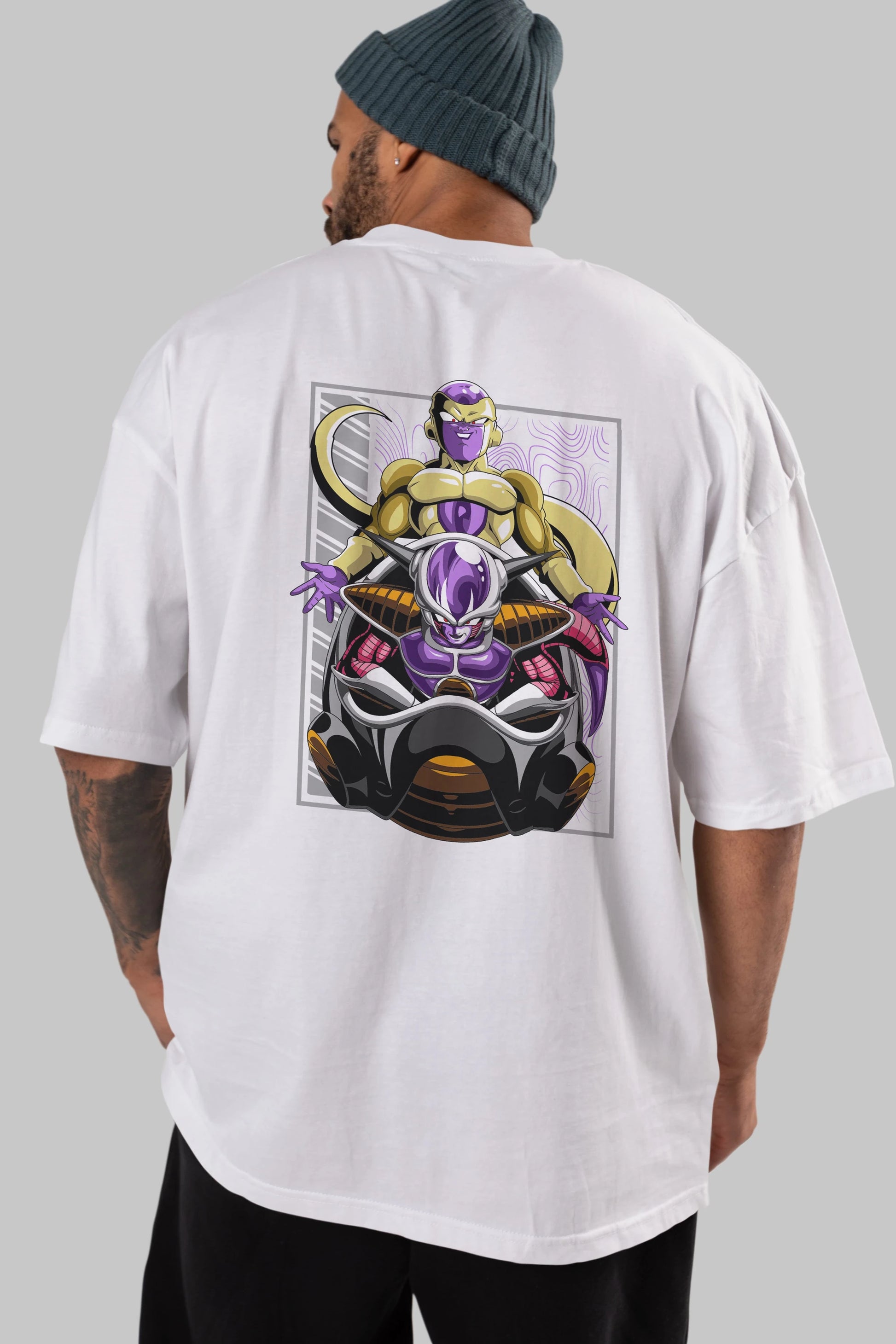 DragonBall Freezer Anime Arka Baskılı Oversize t-shirt Erkek Kadın Unisex