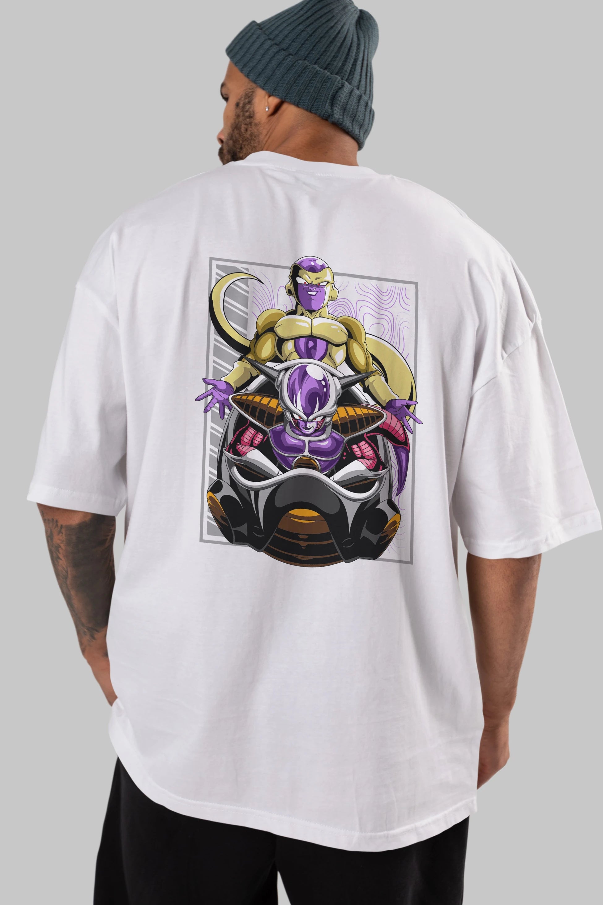 DragonBall Freezer Anime Arka Baskılı Oversize t-shirt Erkek Kadın Unisex