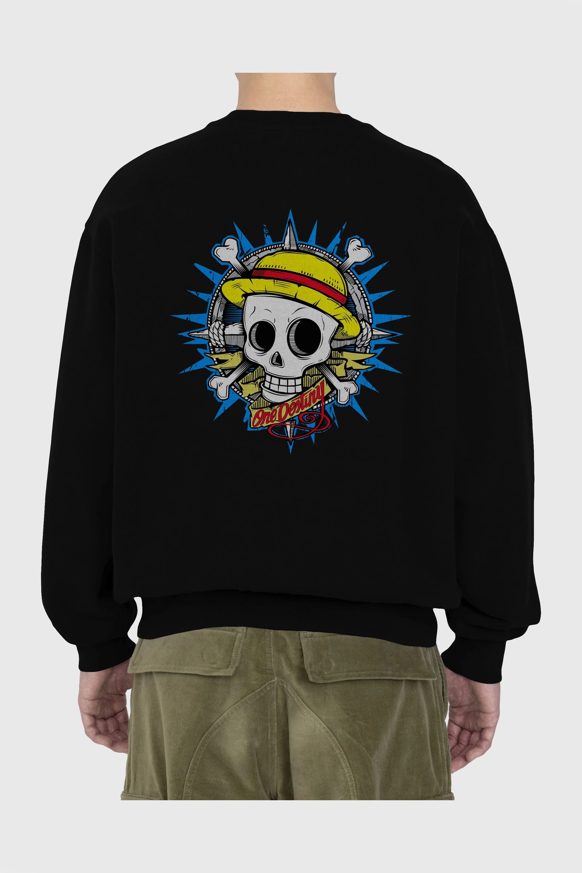 One destiny Arka Baskılı Anime Oversize Sweatshirt Erkek Kadın Unisex