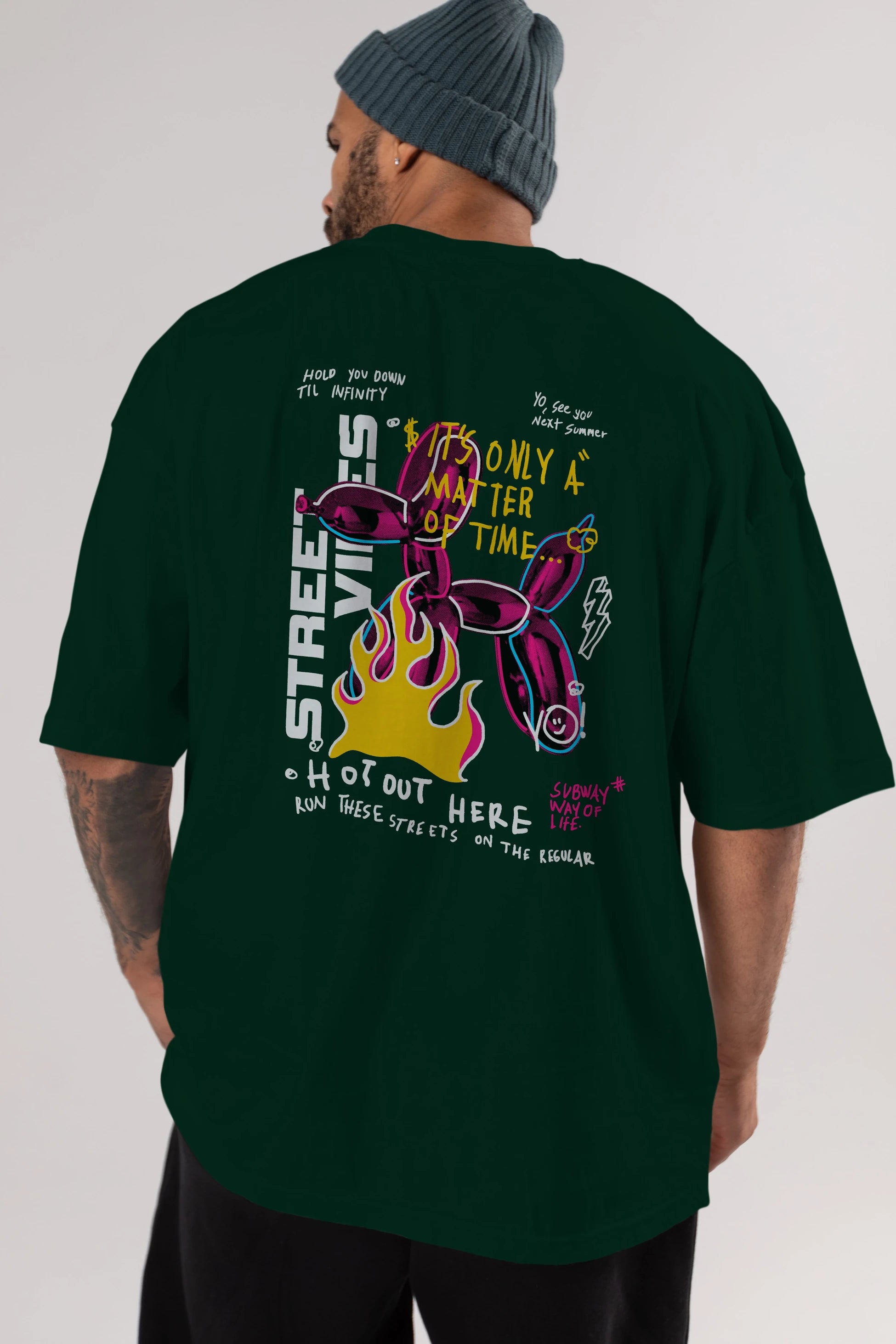 Street Vibes Arka Baskılı Oversize t-shirt Erkek Kadın Unisex