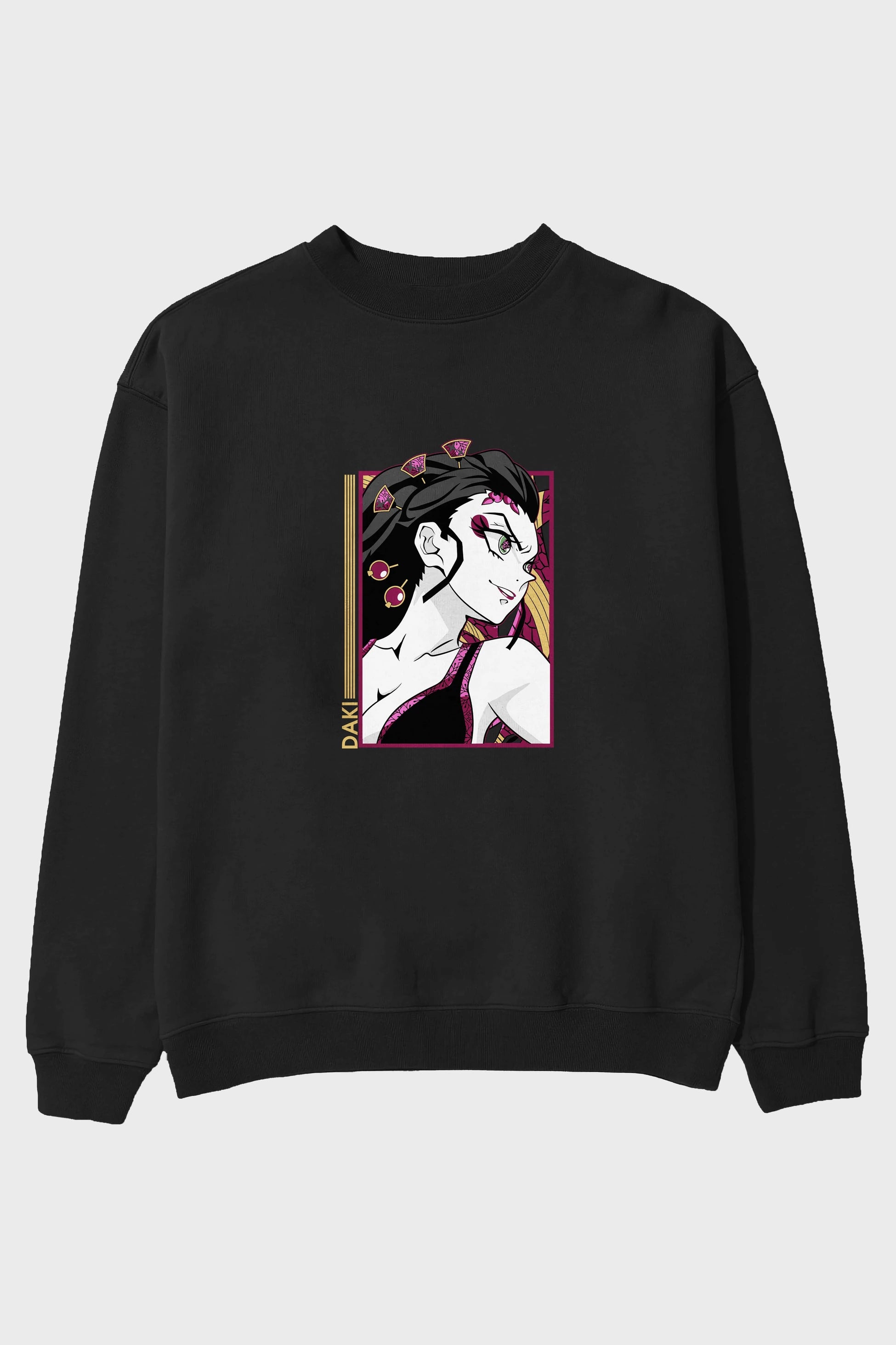 Daki DEMION SLAYER Anime Ön Baskılı Oversize Sweatshirt Erkek Kadın Unisex
