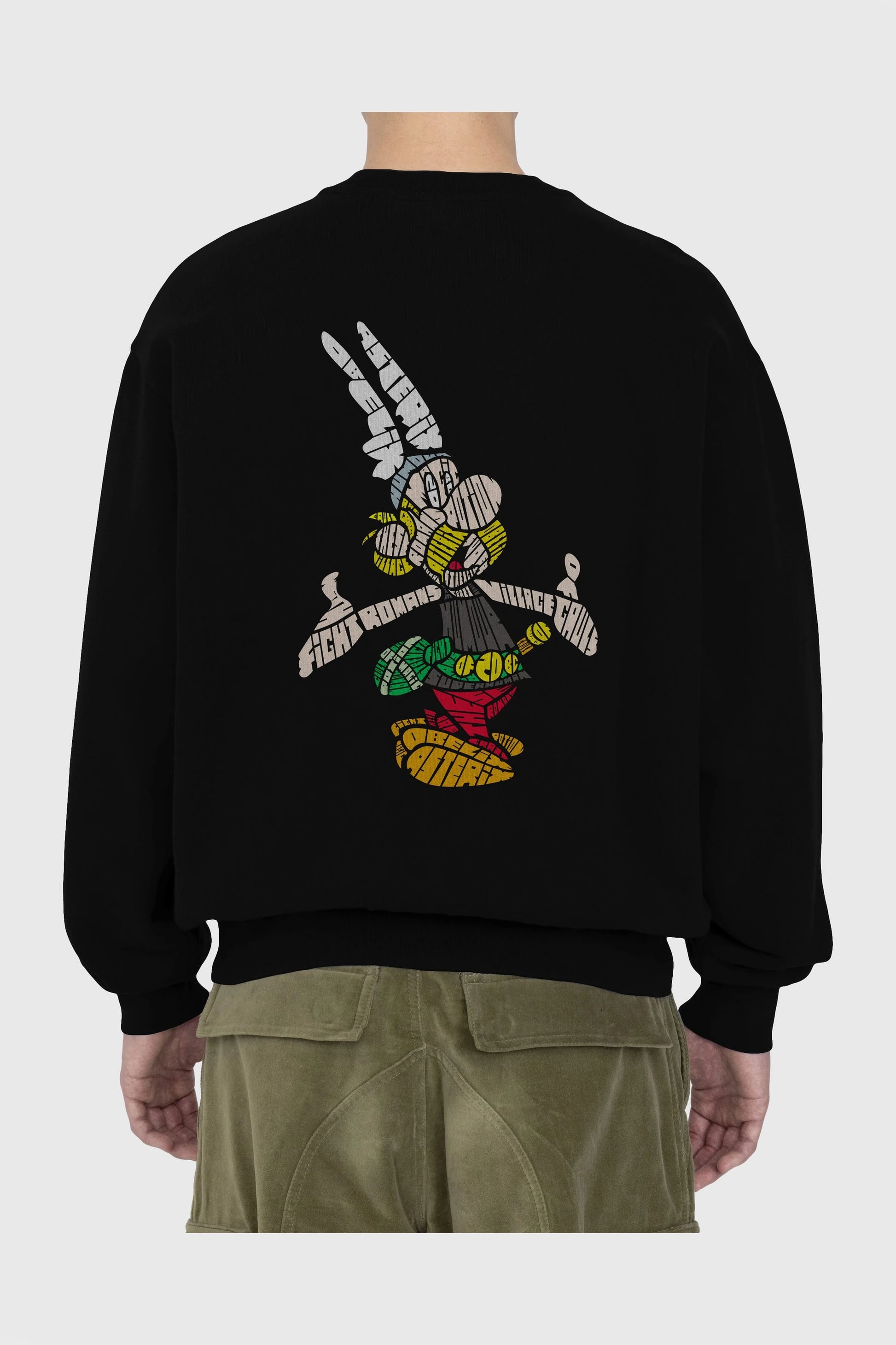 Asterix Arka Baskılı Oversize Sweatshirt Erkek Kadın Unisex