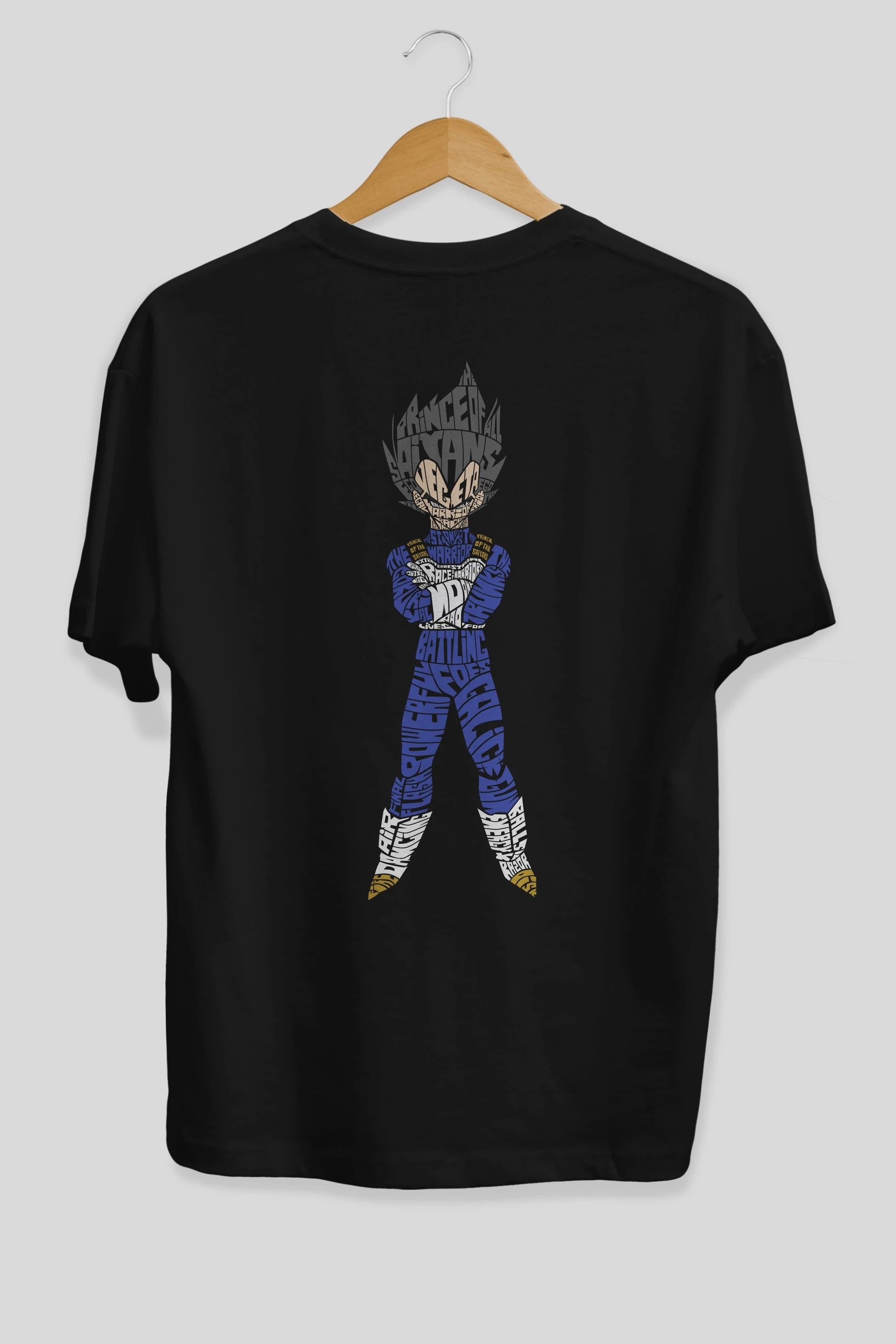 Vegeta Arka Baskılı Oversize t-shirt %100 pamuk Erkek Kadın Unisex