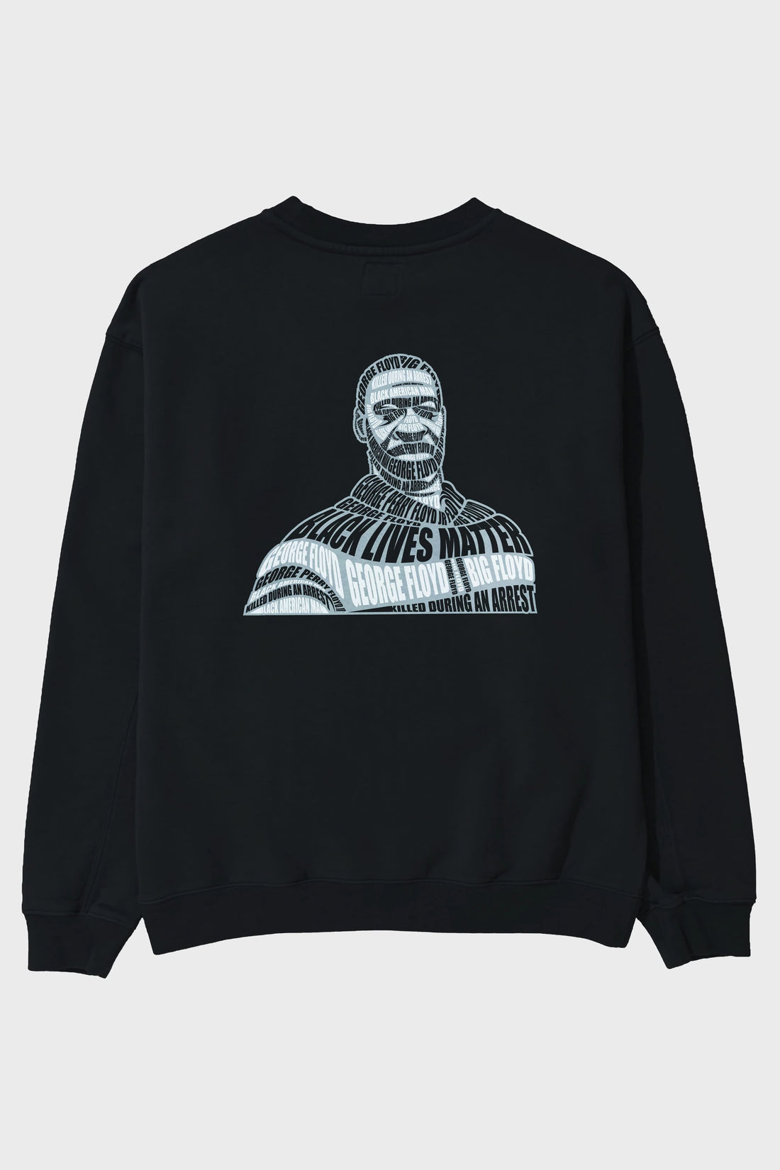 George Floyd Calligram Arka Baskılı Oversize Sweatshirt Erkek Kadın Unisex