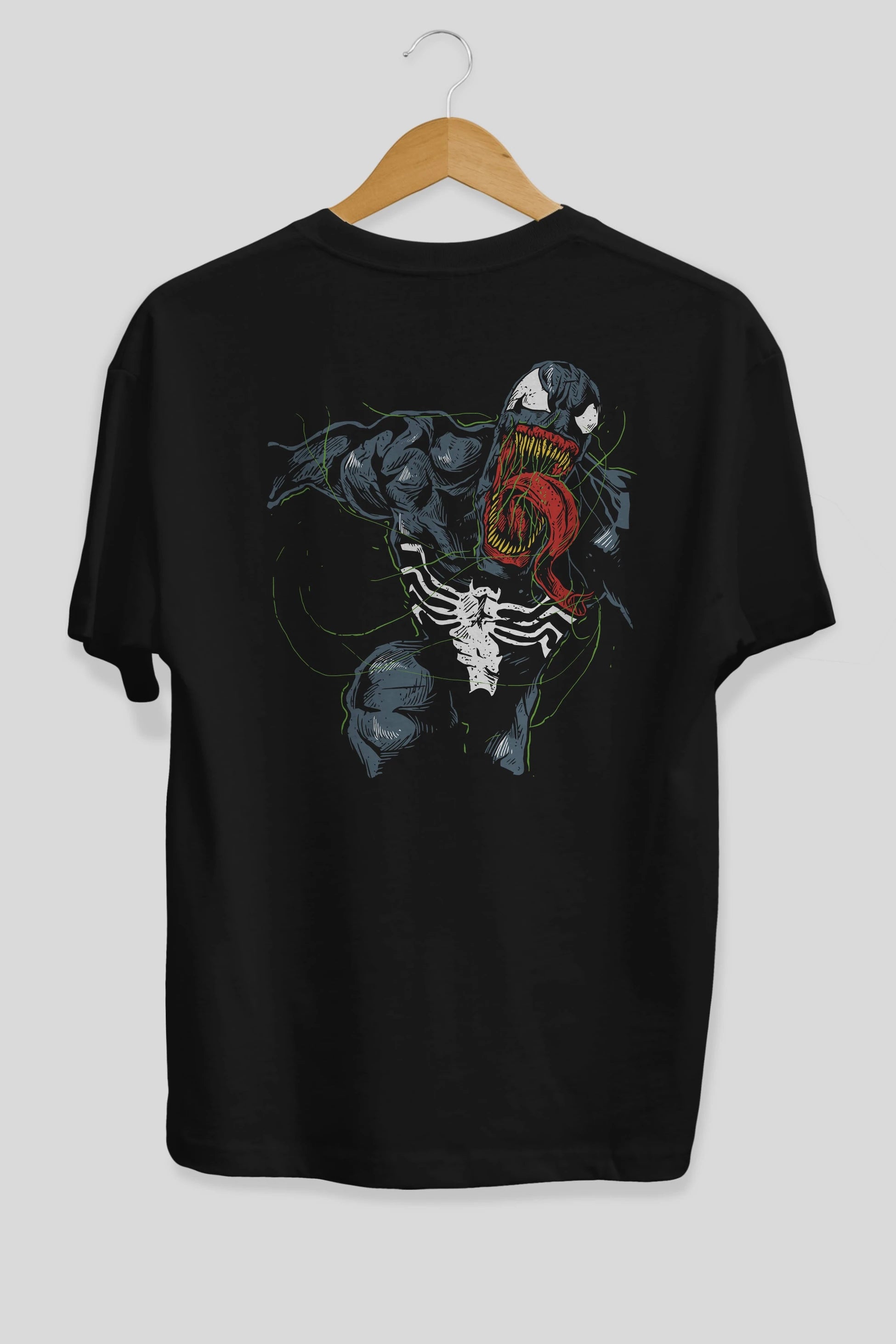 Venom (6) Arka Baskılı Oversize t-shirt Erkek Kadın Unisex %100 Pamuk Bisiklet Yaka tişort