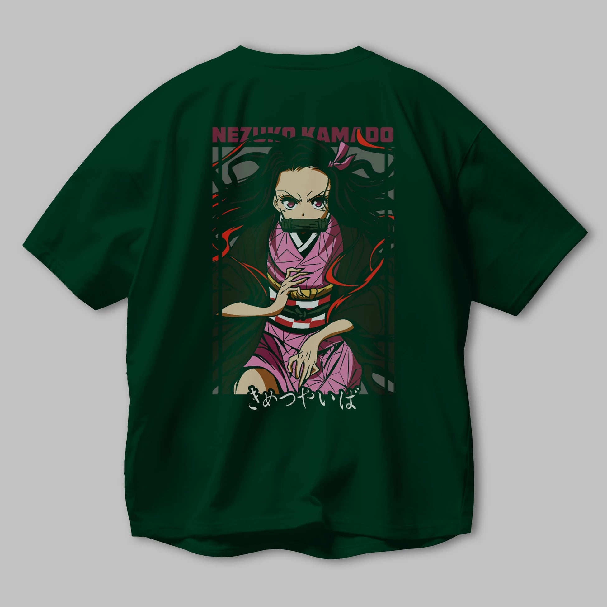 Nezuko Kamado 1 Anime Arka Baskılı Oversize t-shirt Erkek Kadın Unisex