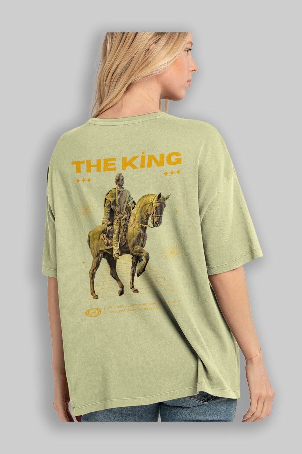 The King Yazılı Arka Baskılı Oversize t-shirt Erkek Kadın Unisex