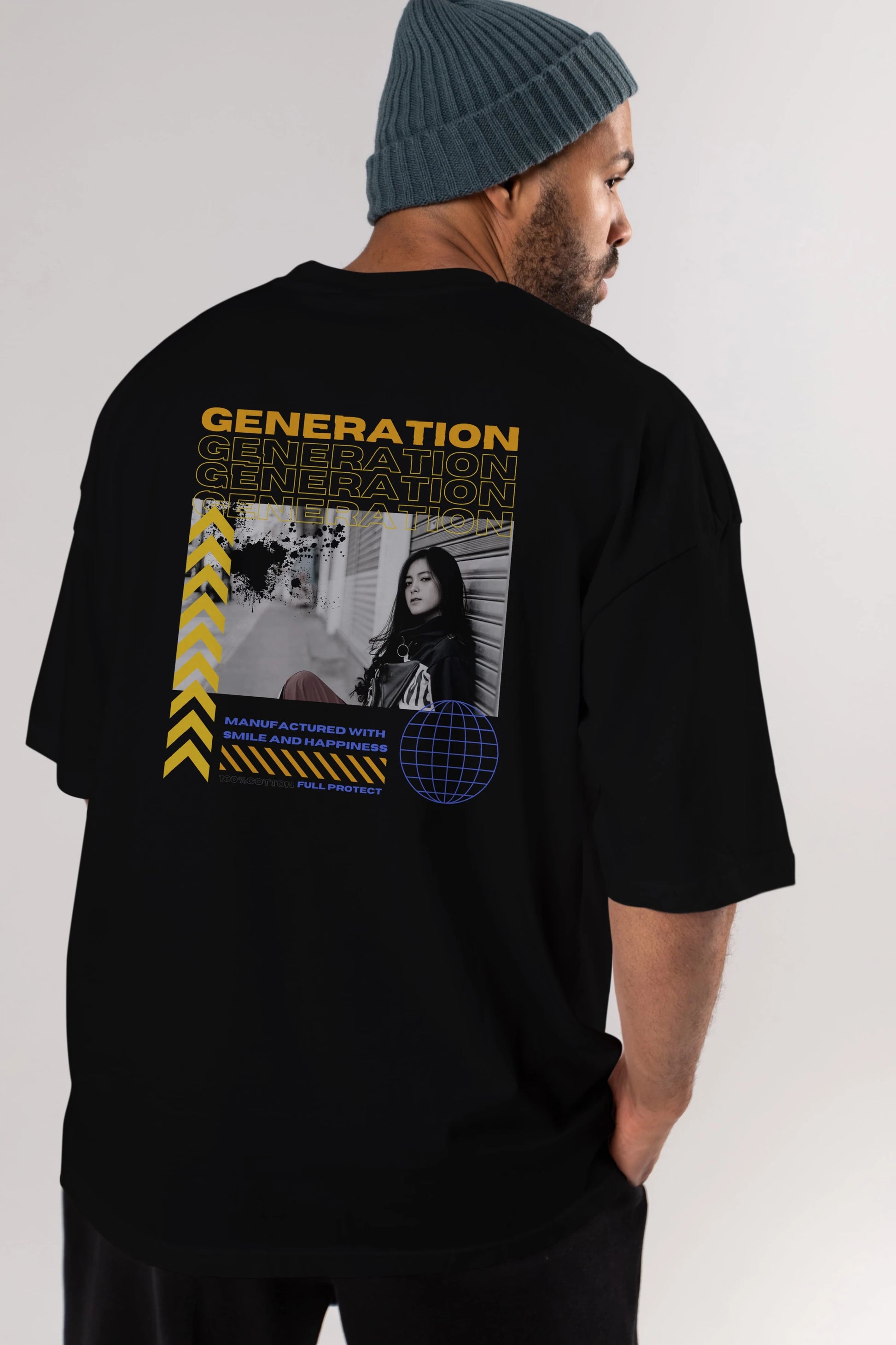 Generation Yazılı Arka Baskılı Oversize t-shirt Erkek Kadın Unisex