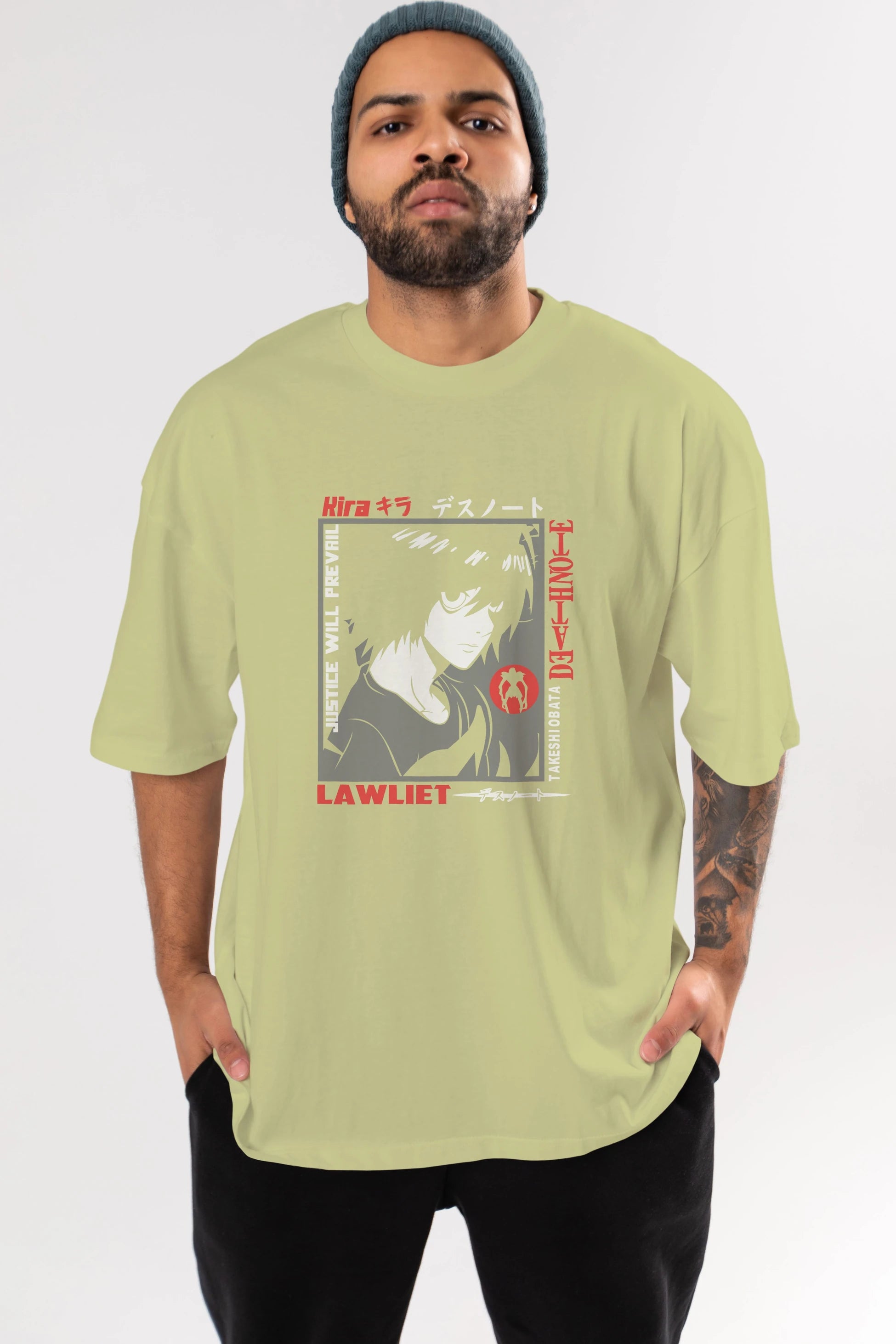 DEATH NOTE Anime Ön Baskılı Oversize t-shirt %100 pamuk Erkek Kadın Unisex