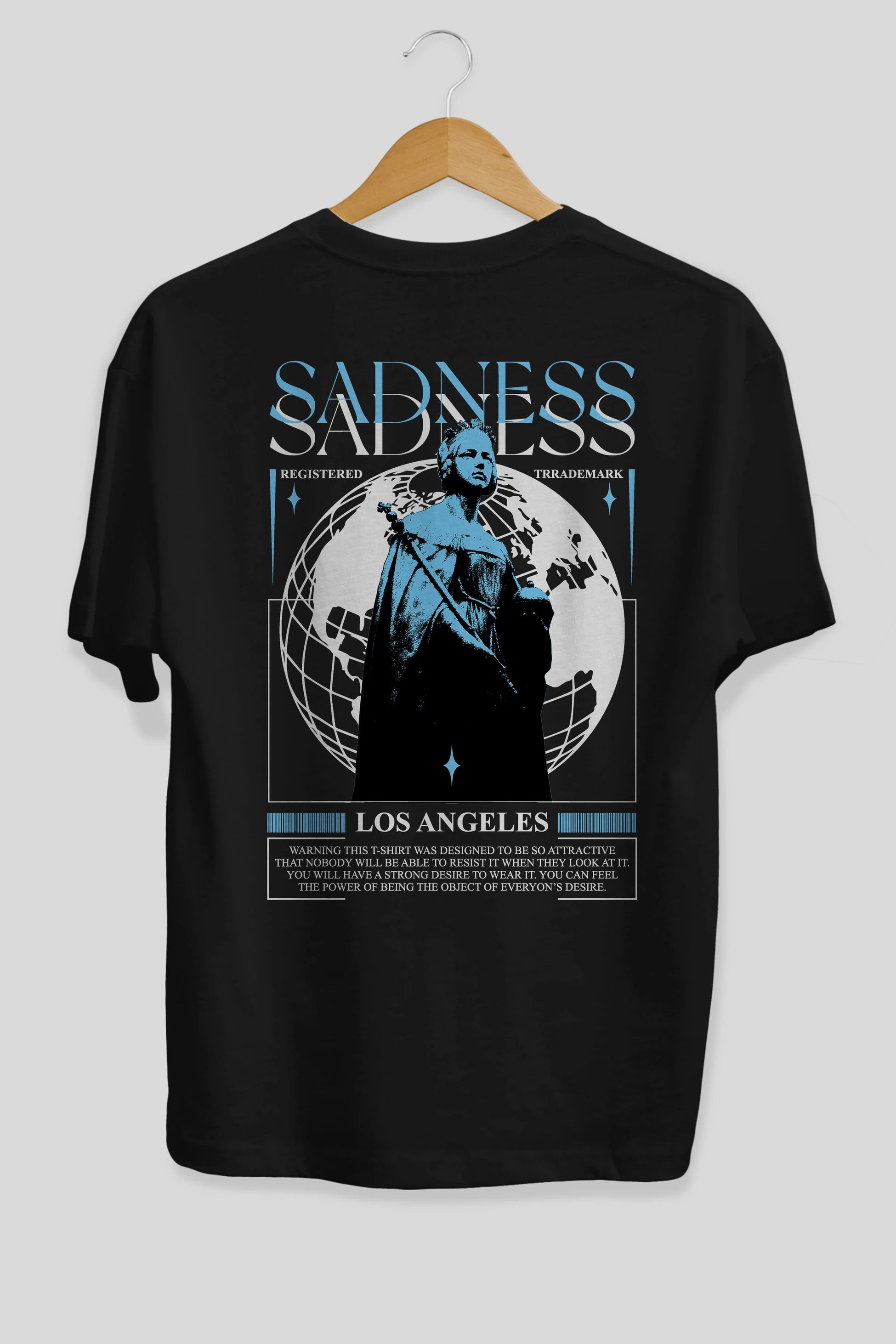 Sadness Los Angeles Arka Baskılı Oversize t-shirt Erkek Kadın Unisex