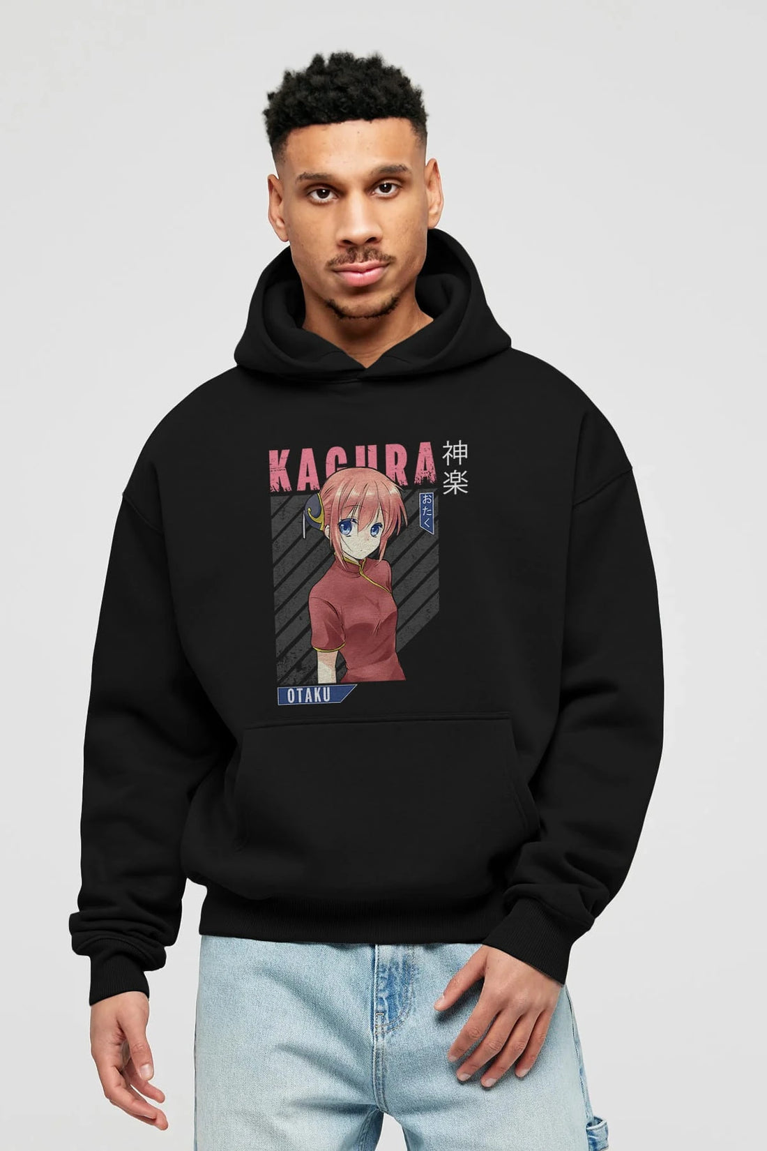Kagura GINTAMA Anime Ön Baskılı Hoodie Oversize Kapüşonlu Sweatshirt Erkek Kadın Unisex