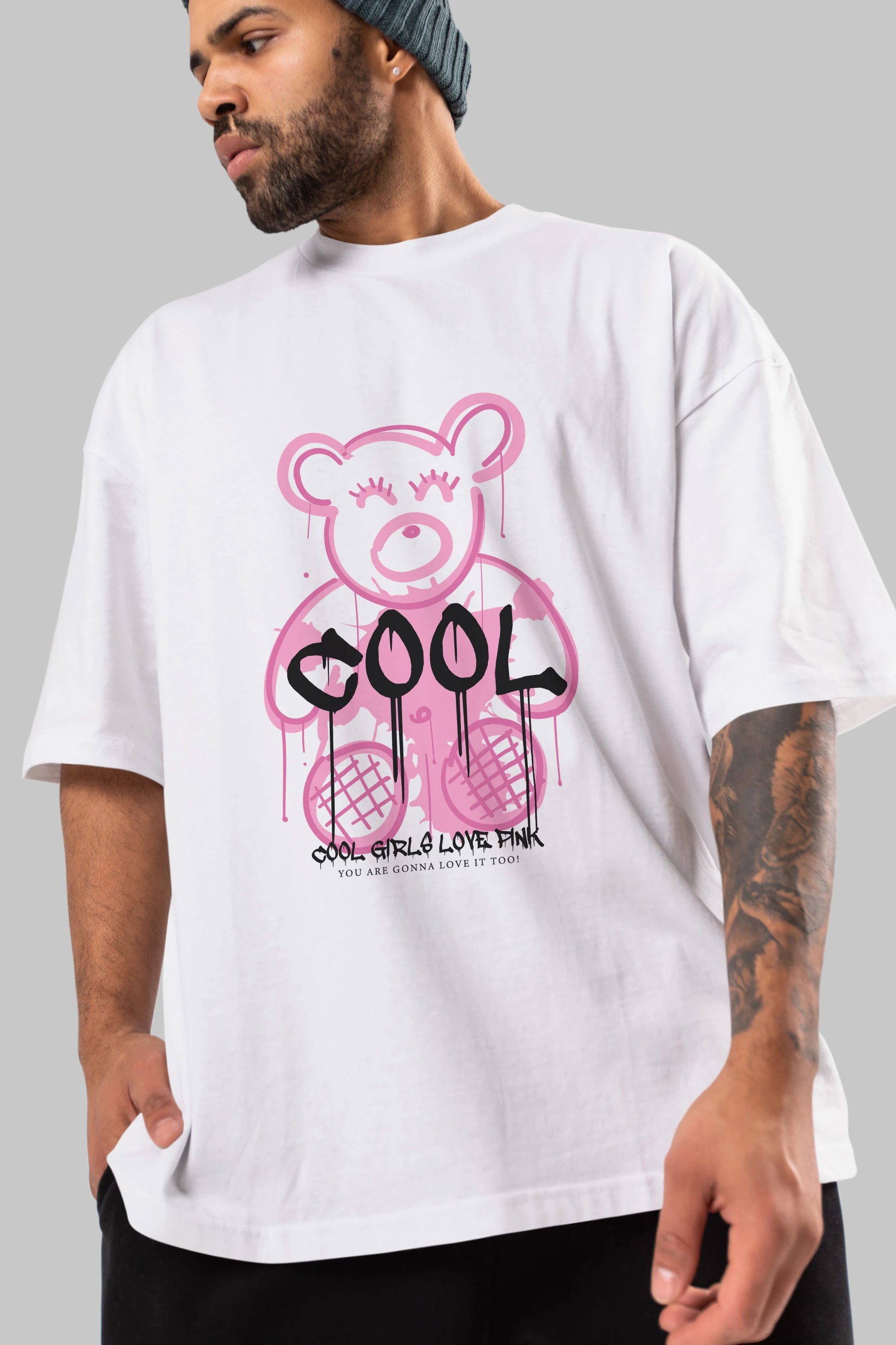Cool Bear Ön Baskılı Oversize t-shirt Erkek Kadın Unisex