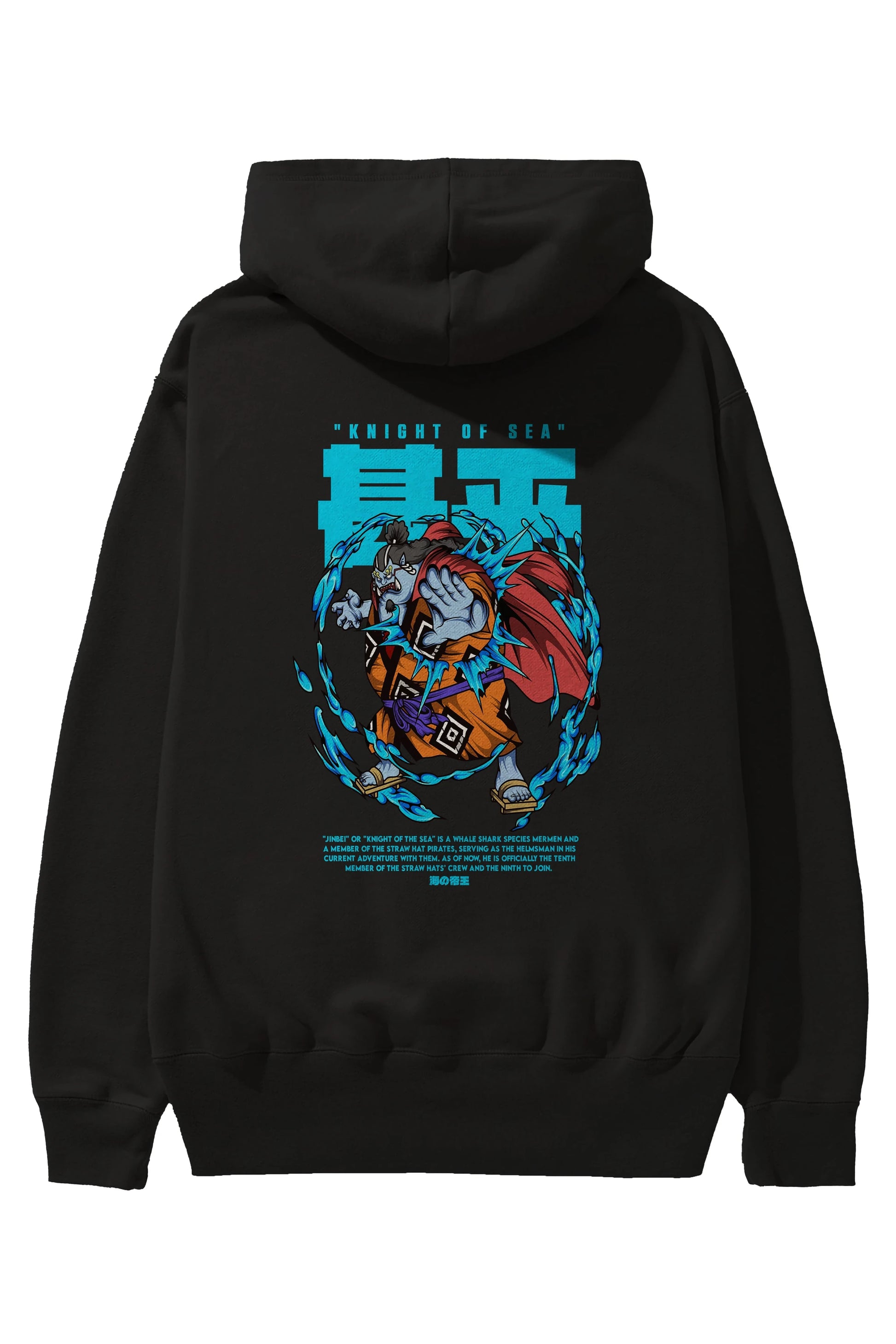 Jinbei Anime Arka Baskılı Hoodie Oversize Kapüşonlu Sweatshirt Erkek Kadın Unisex