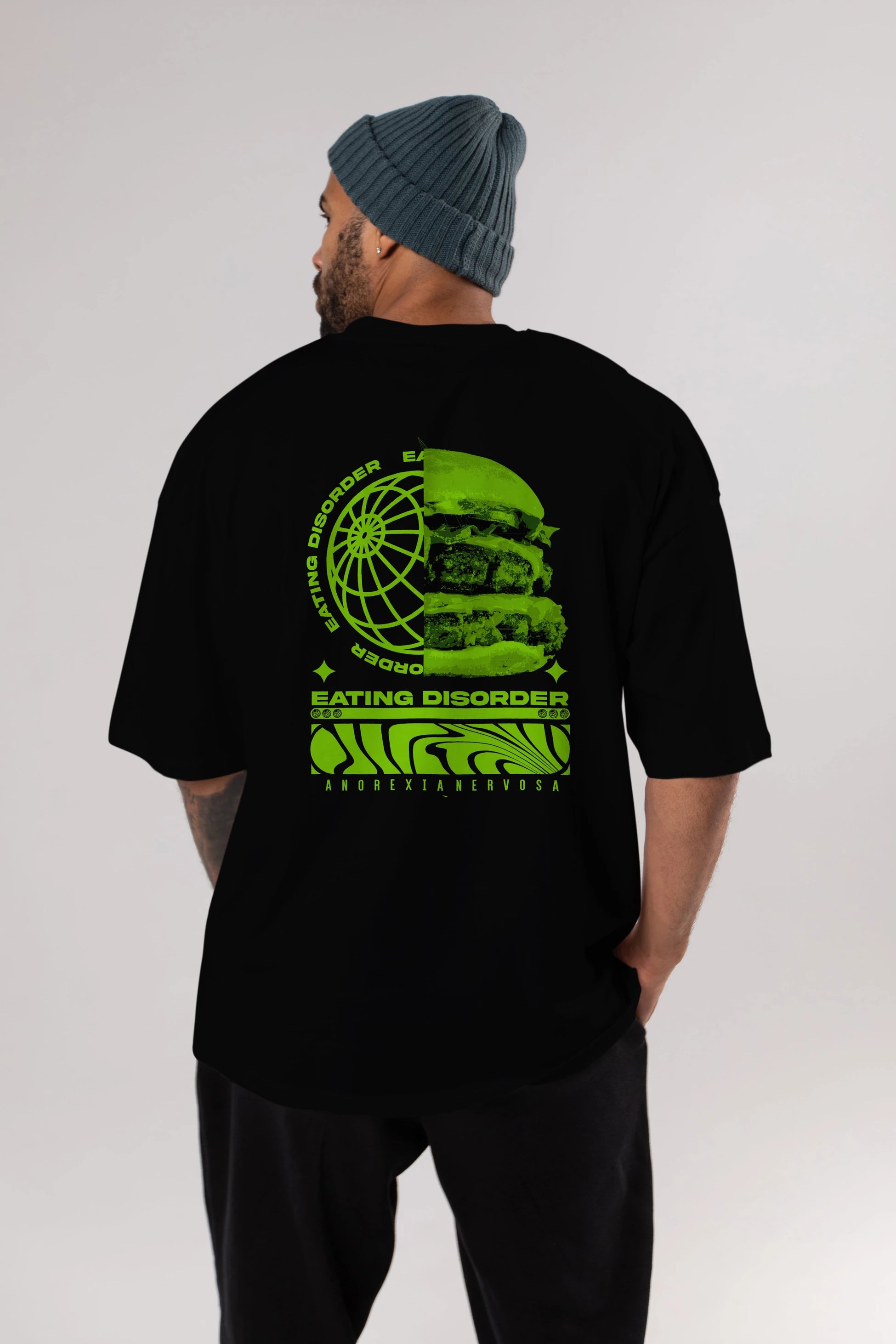 Eating Disorder Arka Baskılı Oversize t-shirt Erkek Kadın Unisex