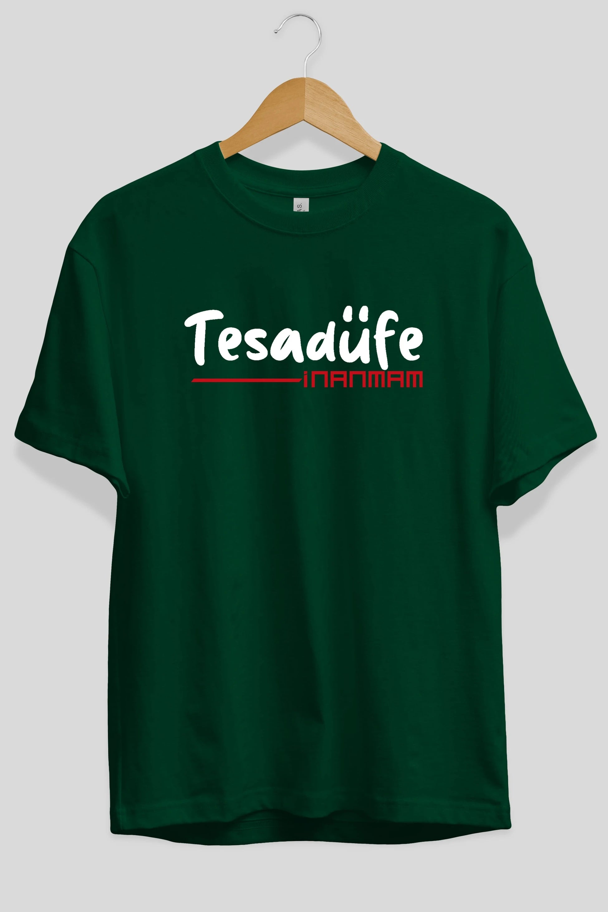Tesadüfe İnanmam Ön Baskılı Oversize t-shirt %100 pamuk Erkek Kadın Unisex