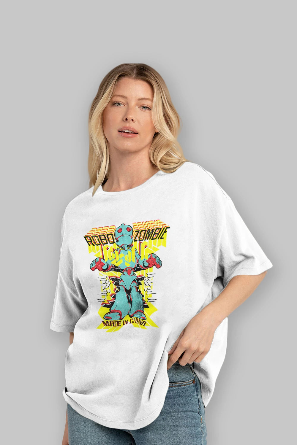 Robo Zombie Ön Baskılı Oversize t-shirt Erkek Kadın Unisex