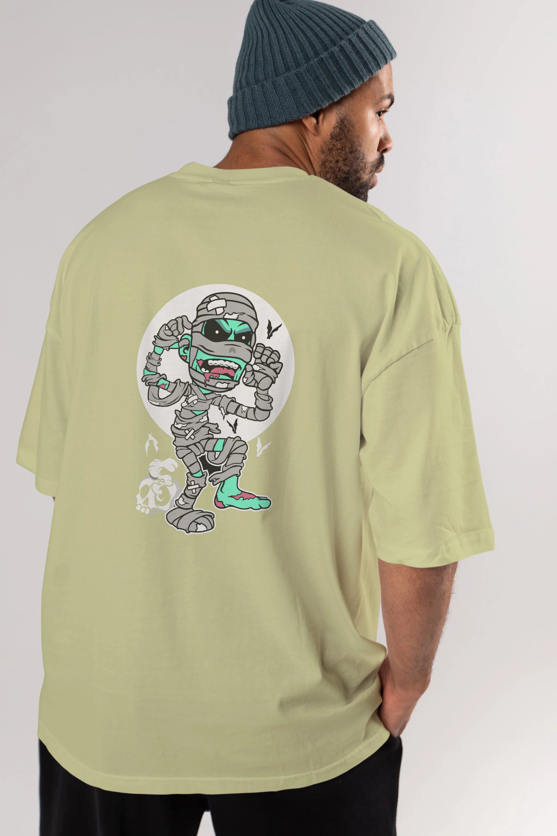 Mummy Arka Baskılı Oversize t-shirt Erkek Kadın Unisex %100 Pamuk tişort