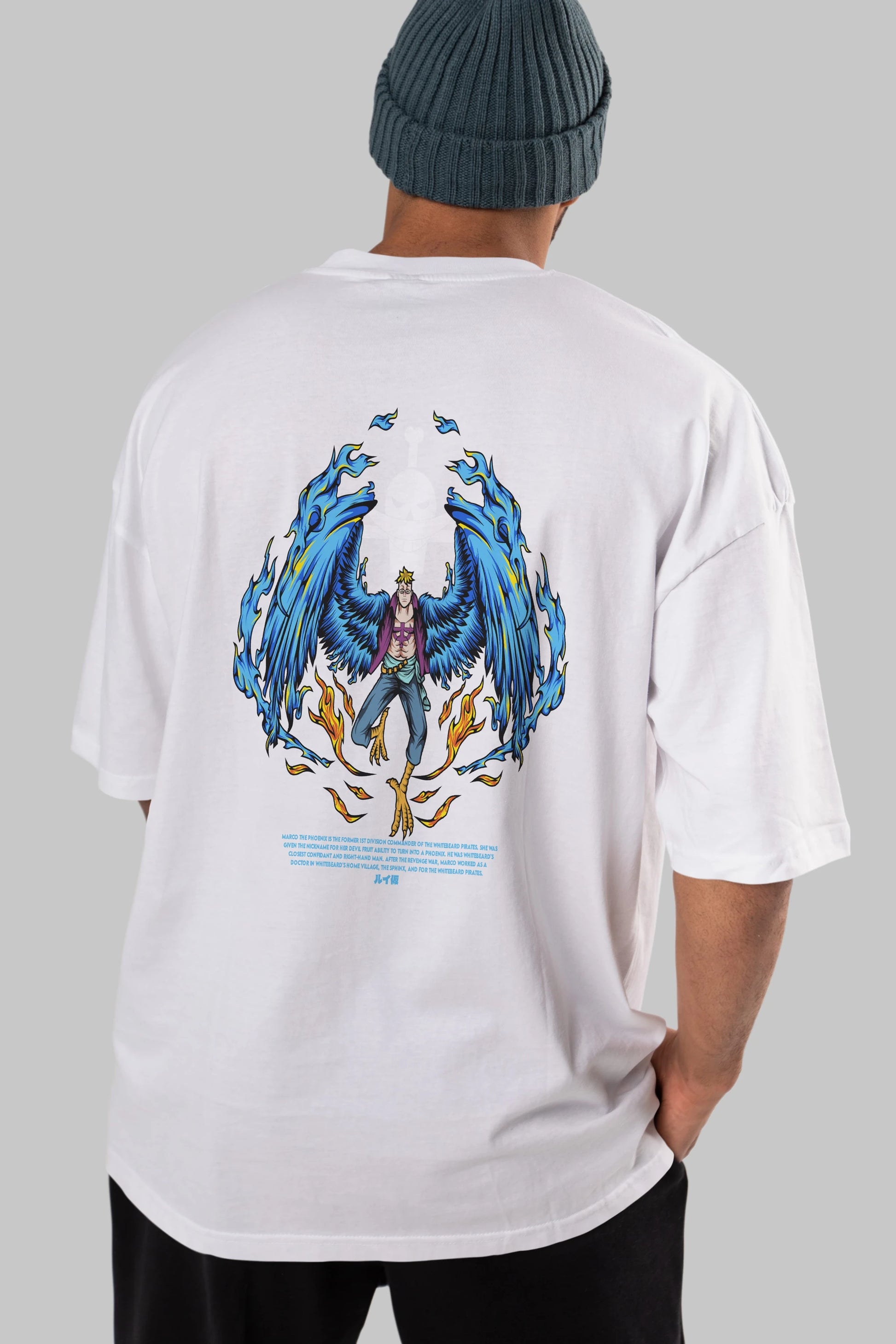 Marco Anime Arka Baskılı Oversize t-shirt Erkek Kadın Unisex