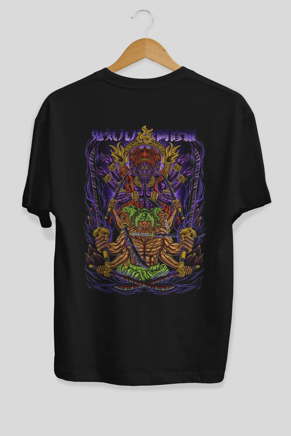 RORONOA ZORO 2 Anime Arka Baskılı Oversize t-shirt Erkek Kadın Unisex