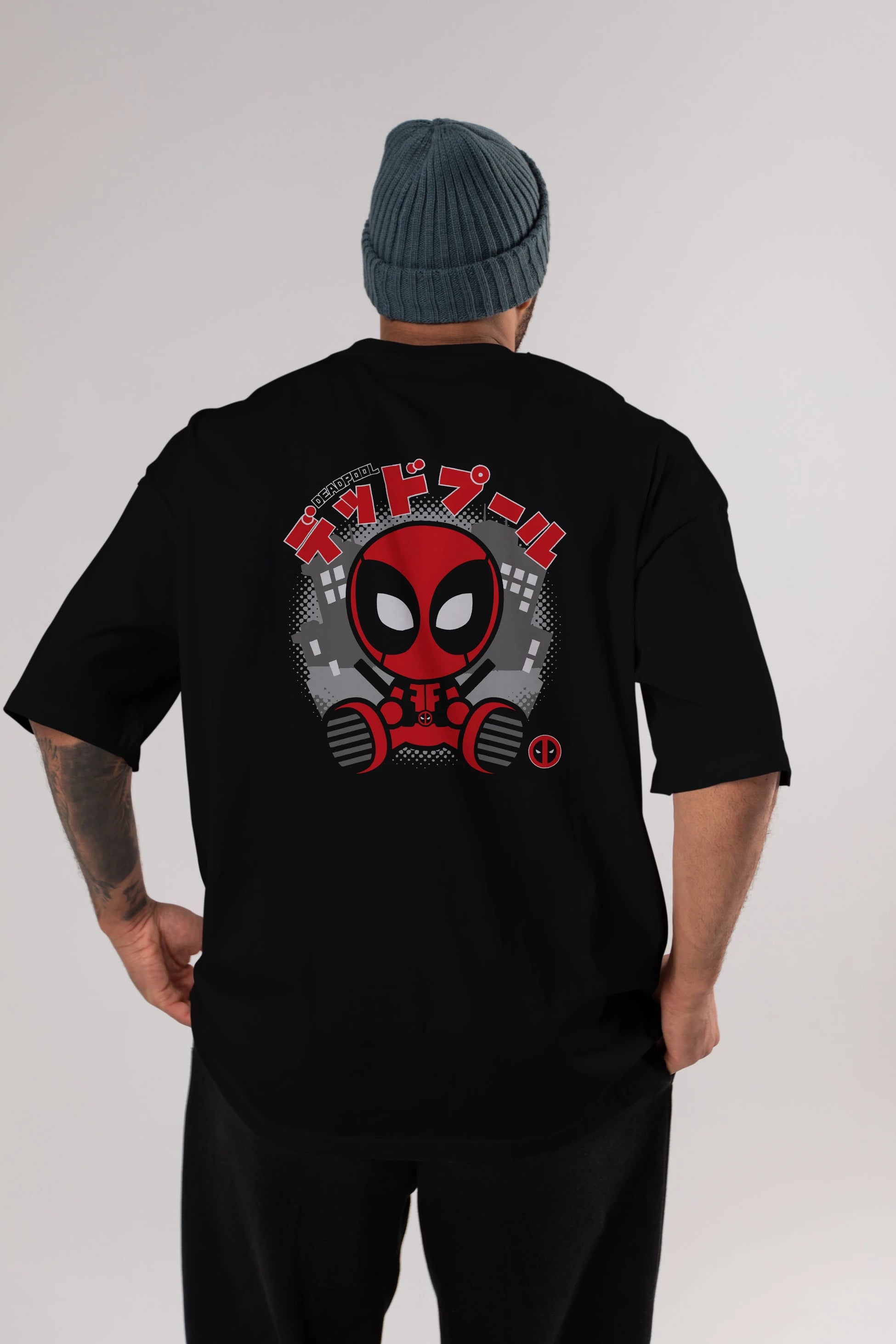 Deadpool (15) Arka Baskılı Oversize t-shirt Erkek Kadın Unisex %100 Pamuk Bisiklet Yaka tişort