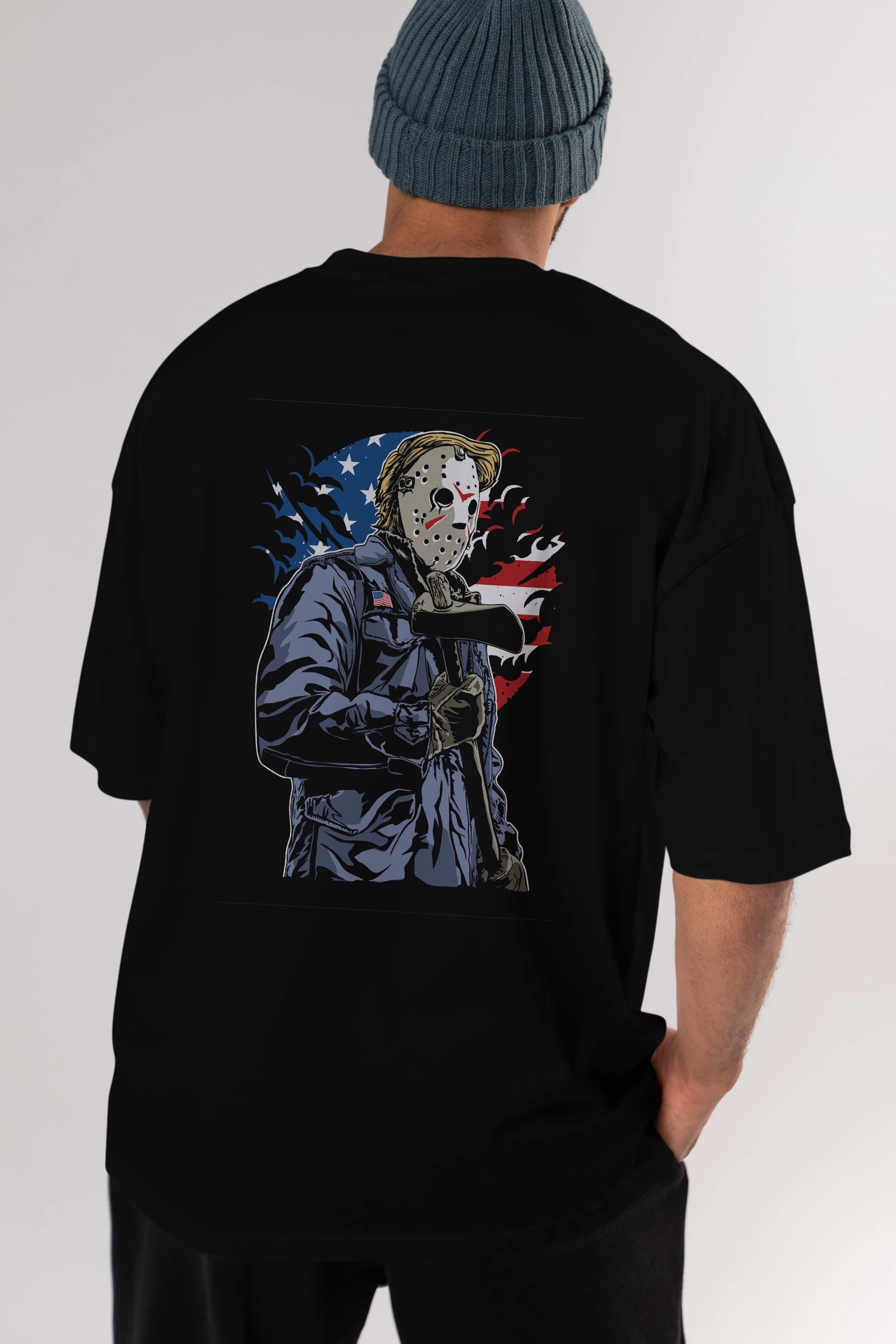 American Killer Arka Baskılı Oversize t-shirt Erkek Kadın Unisex %100 Pamuk
