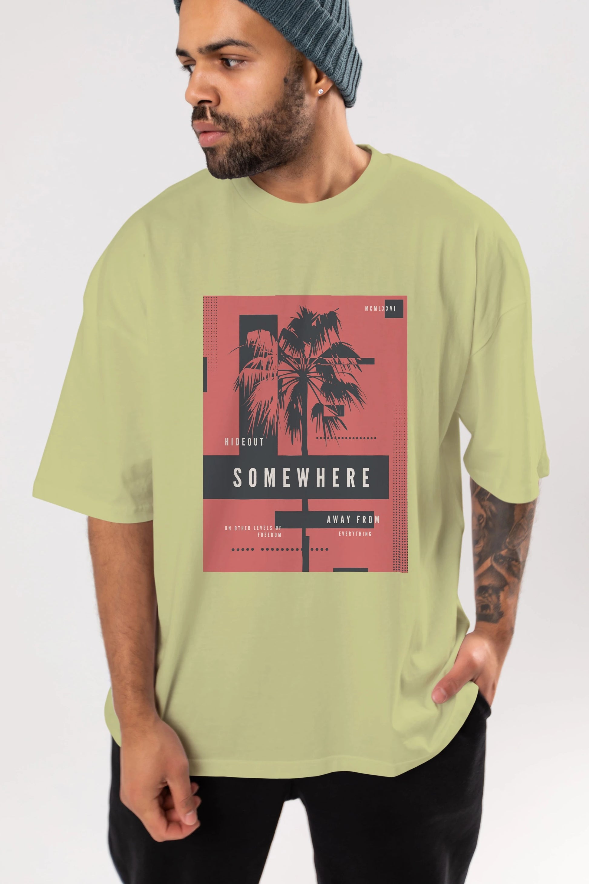 Hideout Somewhere Ön Baskılı Oversize t-shirt Erkek Kadın Unisex