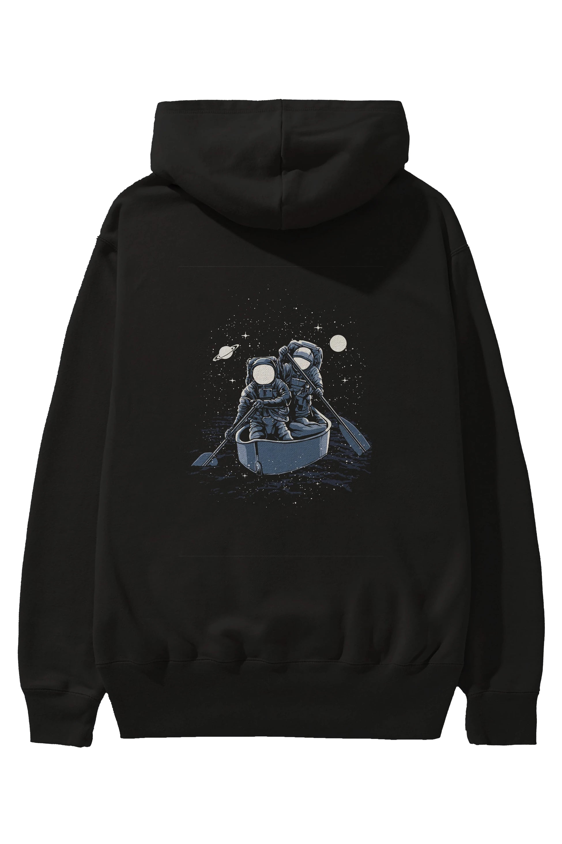 Across The Galaxy Arka Baskılı Hoodie Oversize Kapüşonlu Sweatshirt Erkek Kadın Unisex