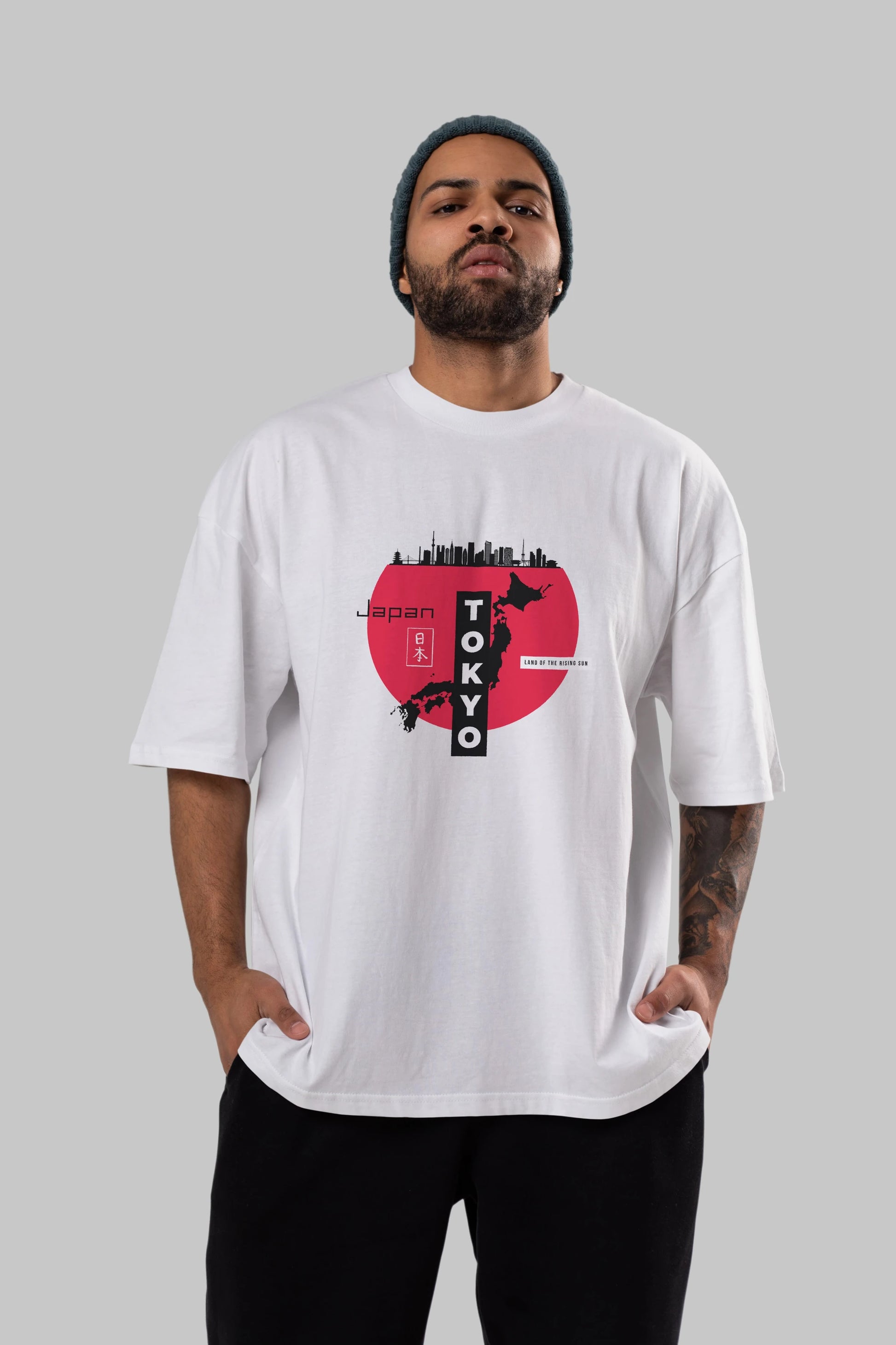 Japan Tokyo Ön Baskılı Oversize t-shirt Erkek Kadın Unisex