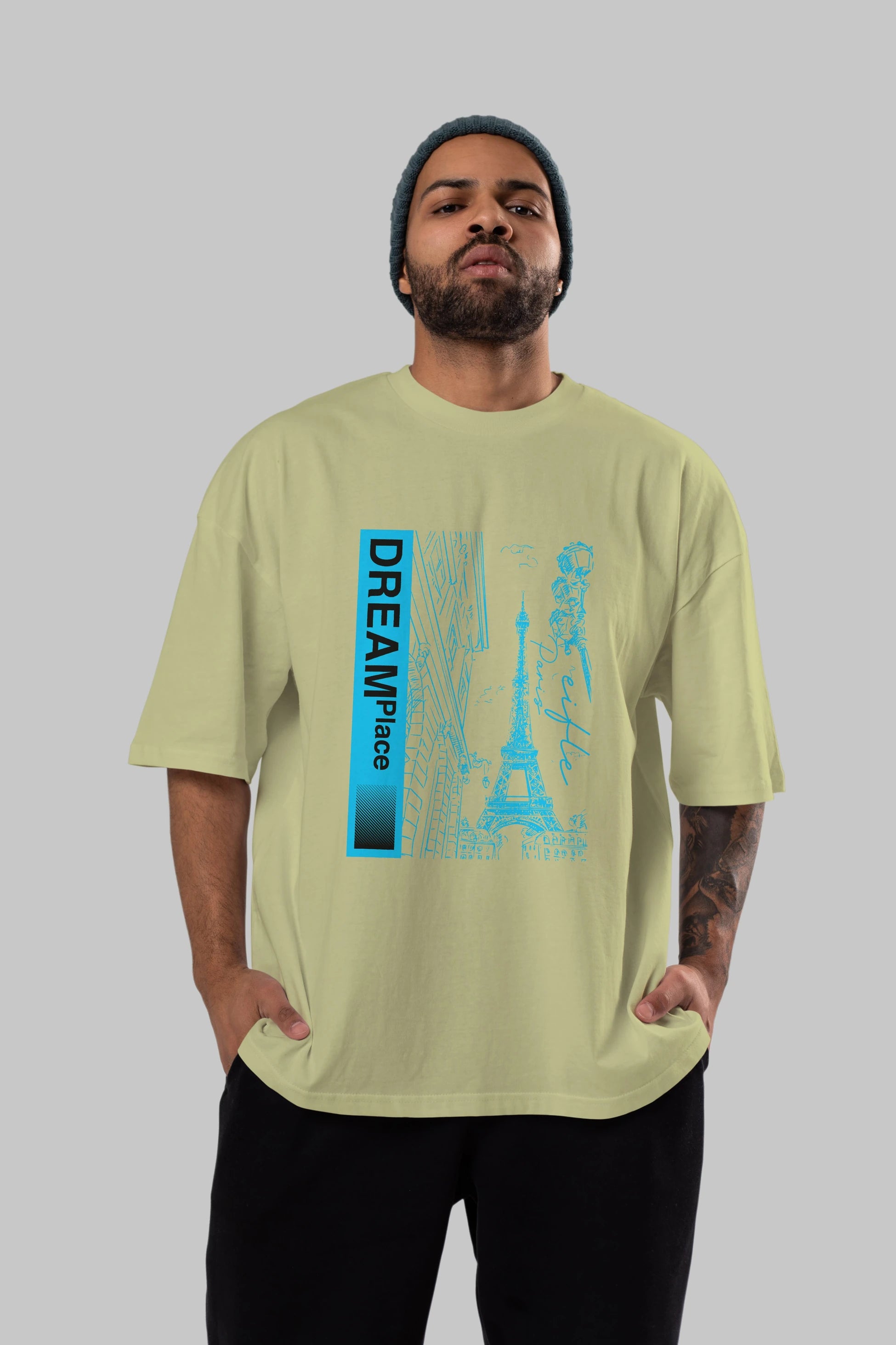 Dream Place Ön Baskılı Oversize t-shirt Erkek Kadın Unisex