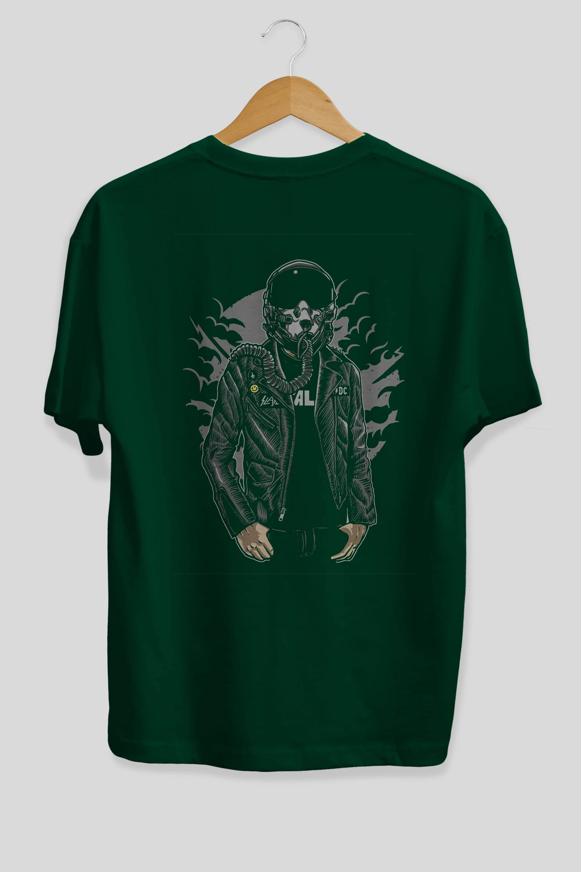 Sky Fighter Arka Baskılı Oversize t-shirt Erkek Kadın Unisex %100 Pamuk