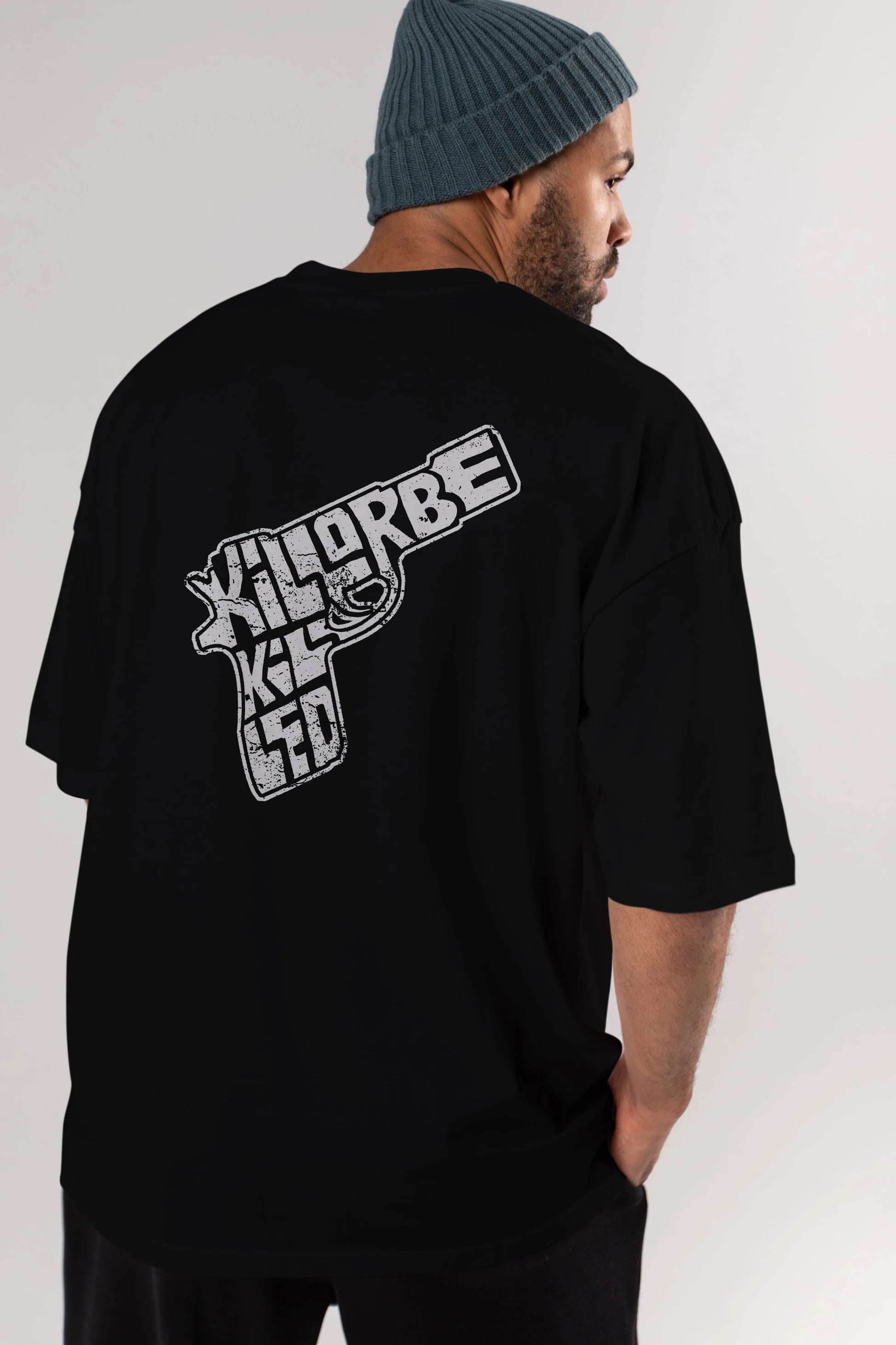 Kill Or Be Killed Arka Baskılı Oversize t-shirt %100 pamuk Erkek Kadın Unisex