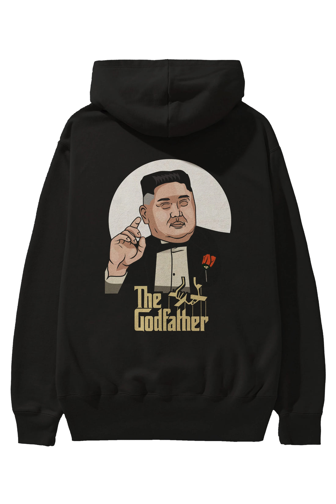 Godfather Jong Un Arka Baskılı Hoodie Oversize Kapüşonlu Sweatshirt Erkek Kadın Unisex